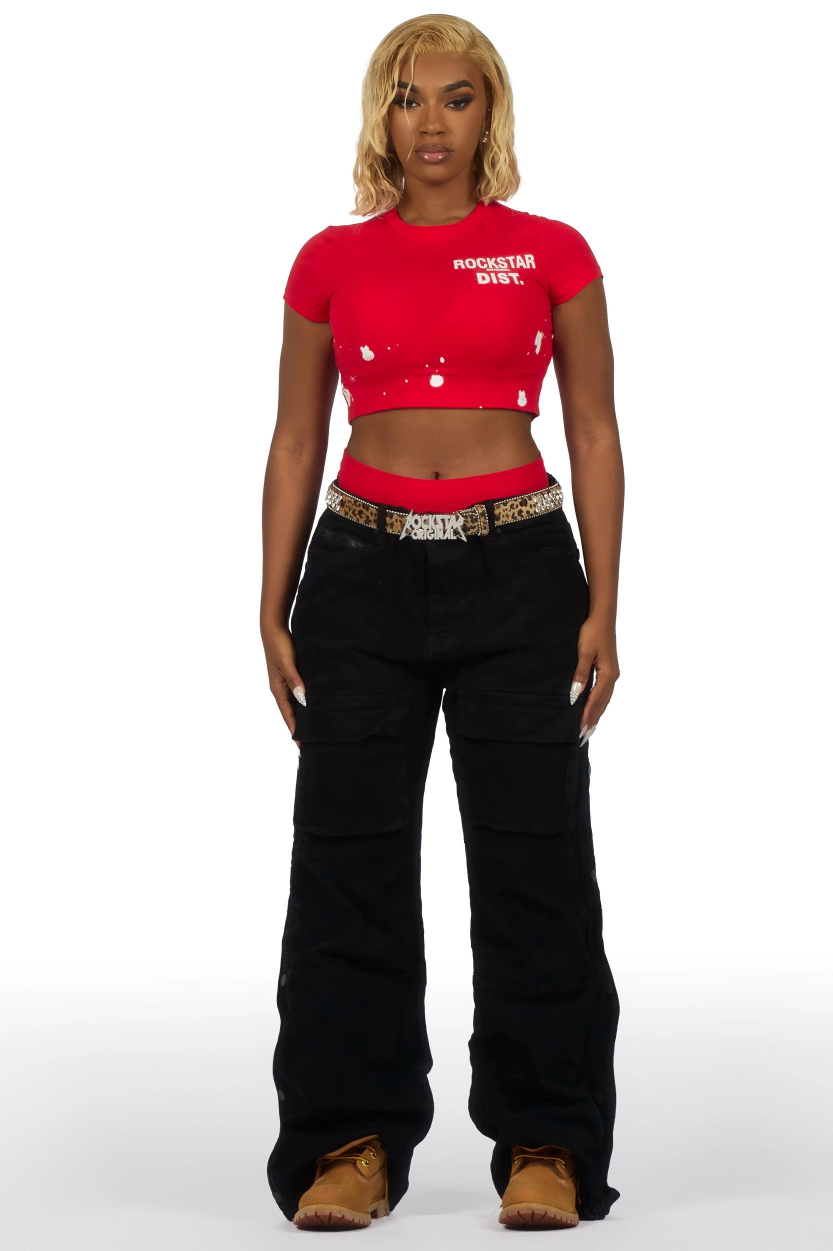 Dalia Beige Cheetah Print Rhinestone Belt Female Product Image