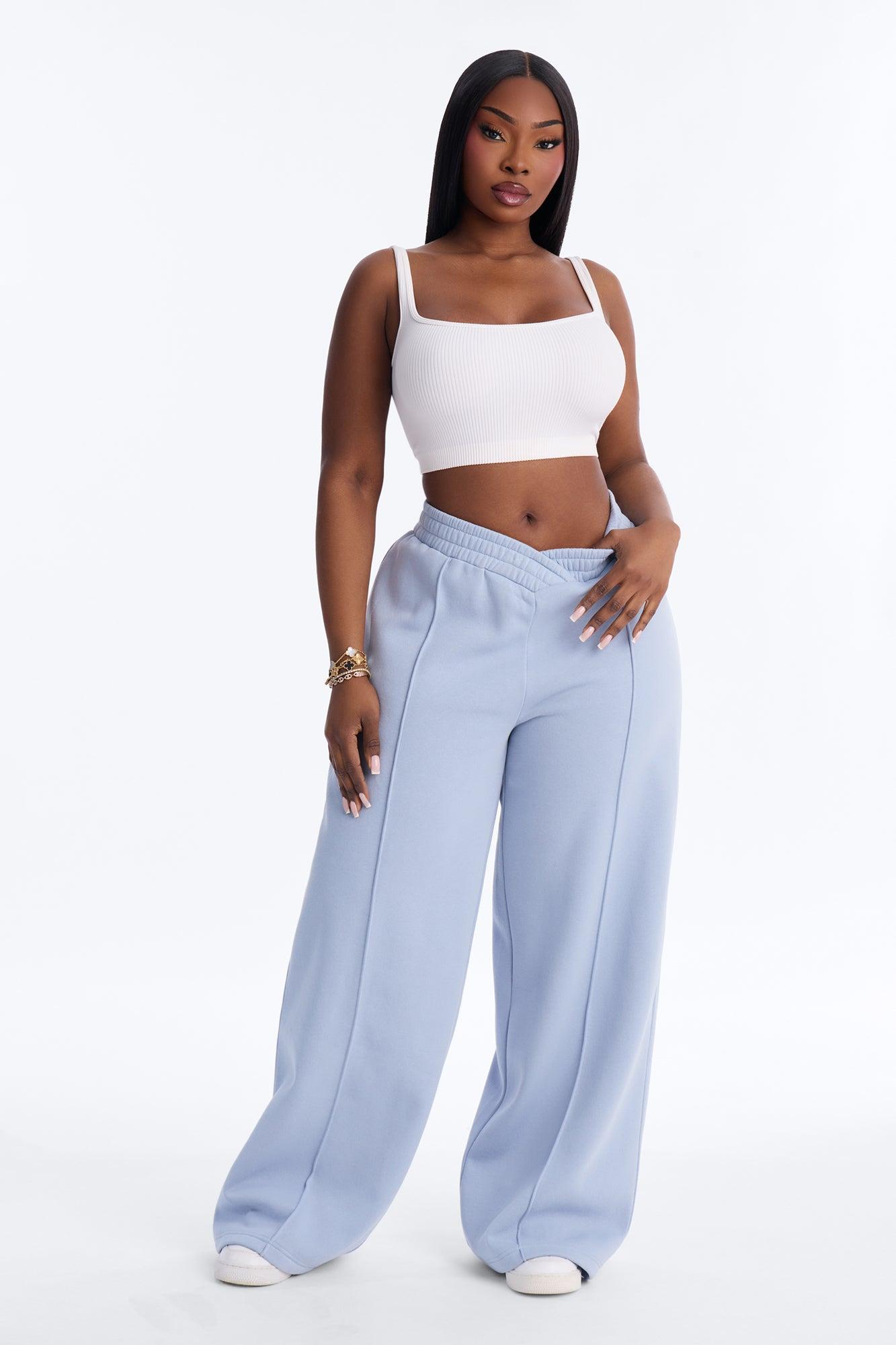 Cassandra Cross Over Lounge Pant - Light Blue Female Product Image