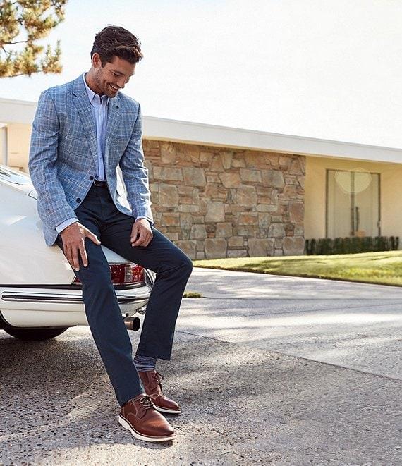 Johnston & Murphy XCFlex Birdseye Long Sleeve Woven Shirt Product Image