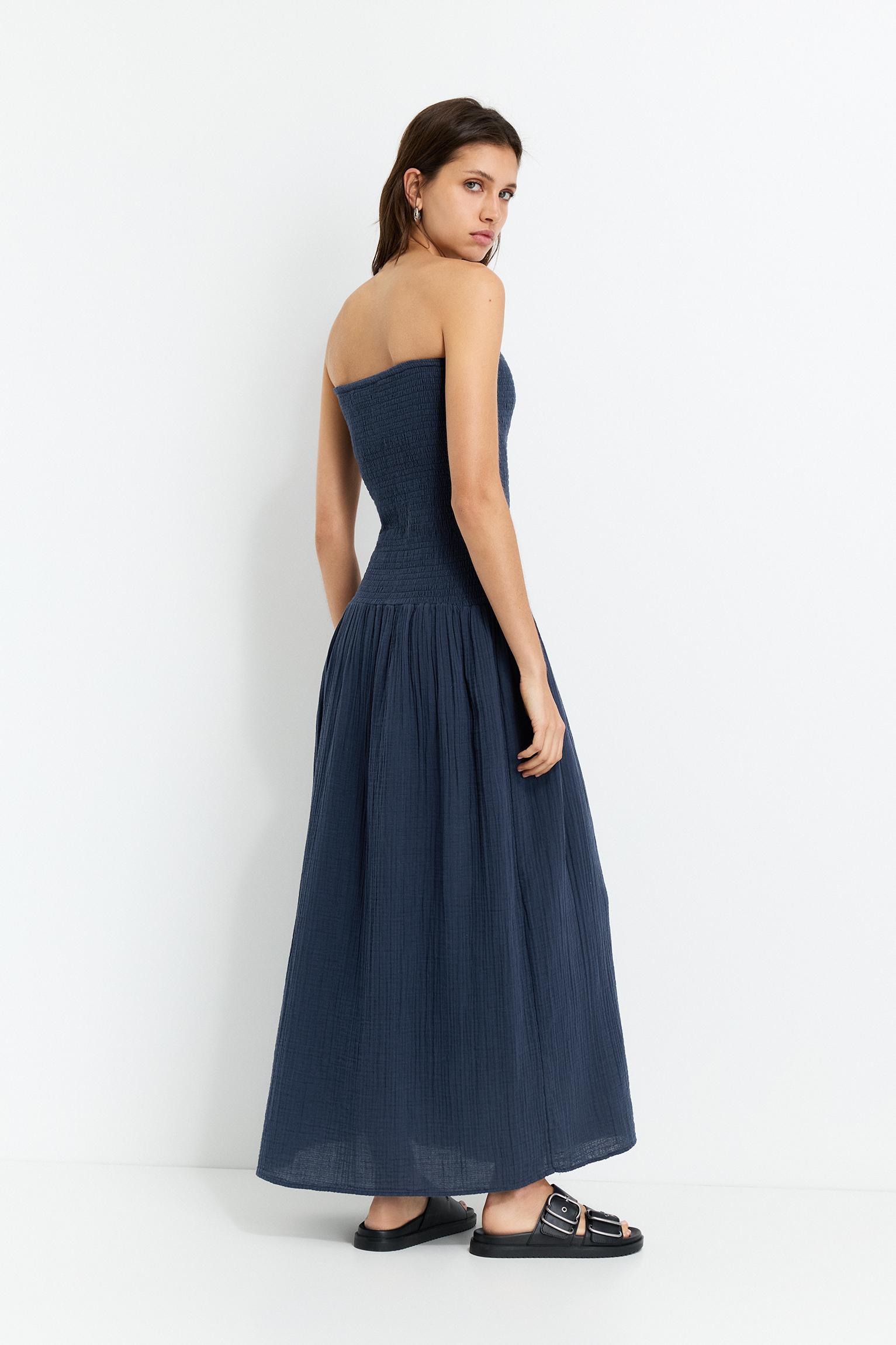 Strapless rustic midi dress Product Image