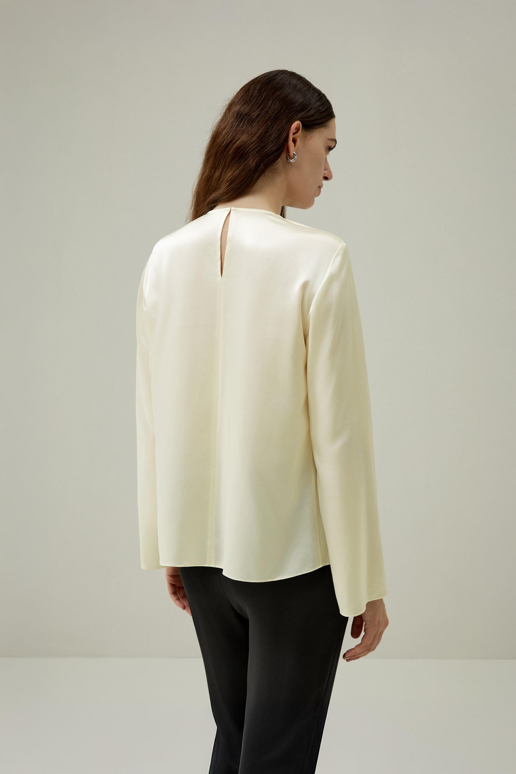 LILYSILK Silk Tops - for Women - Navy Blue 100% Natural Pure Silk - Comfort and Style Long Sleeves Shirts XL Product Image