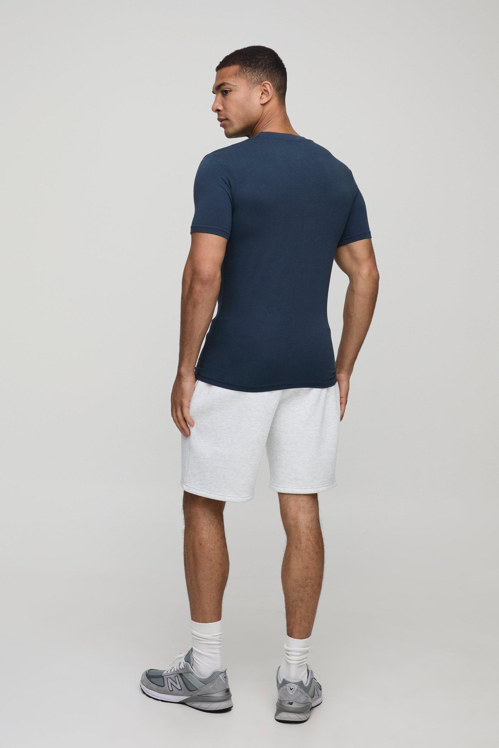 MAN. Basic Muscle Fit Crew Neck T-Shirt | boohooMAN USA Product Image