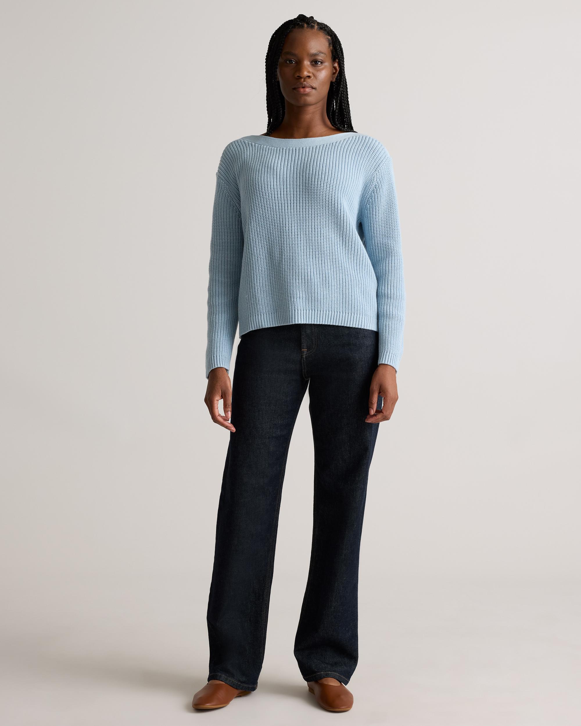 Quince | Women's Fisherman Boatneck Sweater Size XS, Organic Cotton Product Image