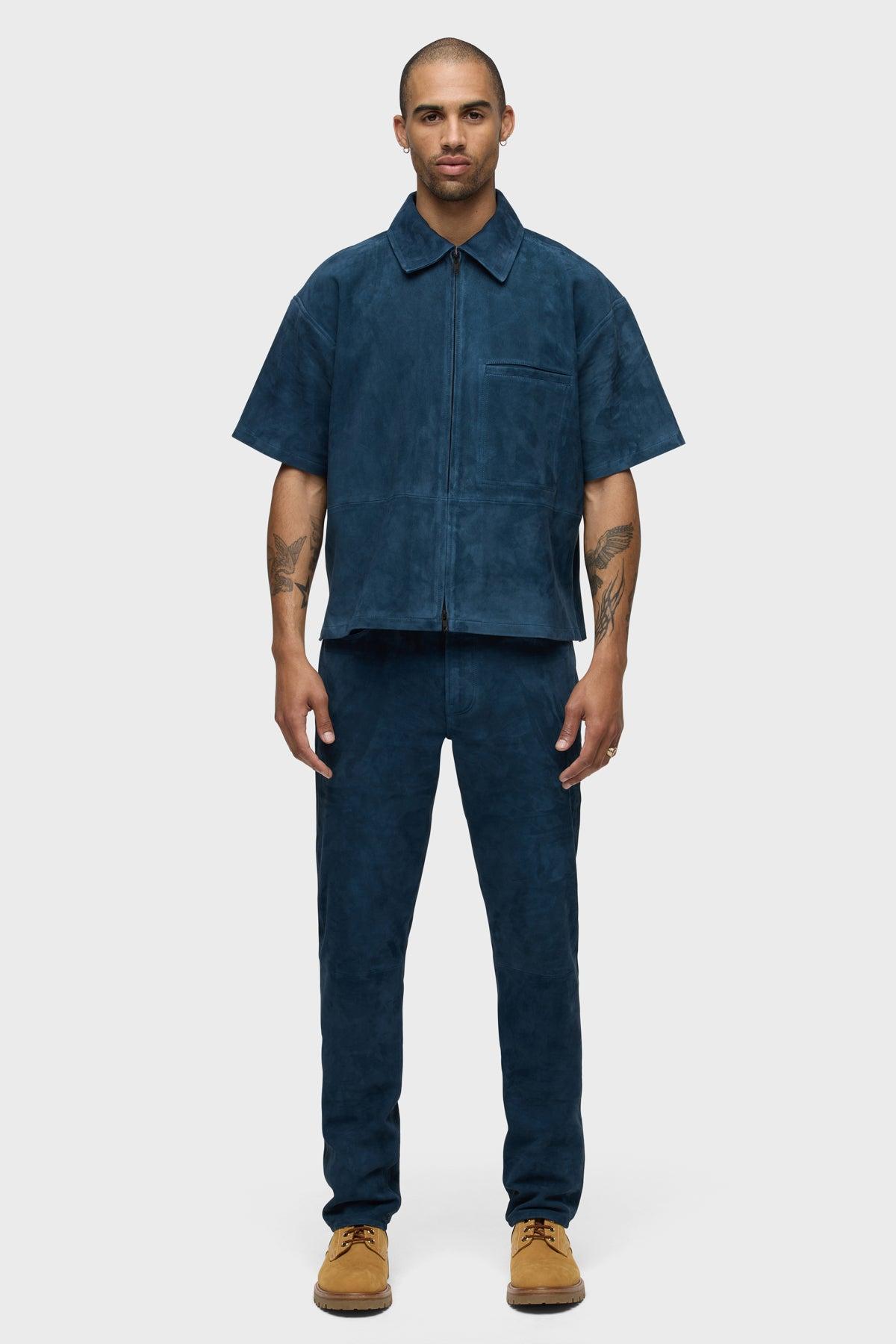 Short Sleeve Zip Shirt Male Product Image