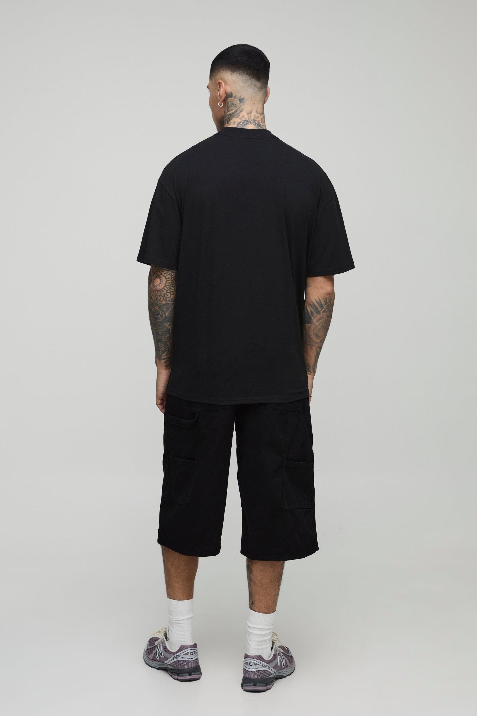 Tall Oversized Extended Neck Official Floral Print T-Shirt | boohooMAN USA Product Image