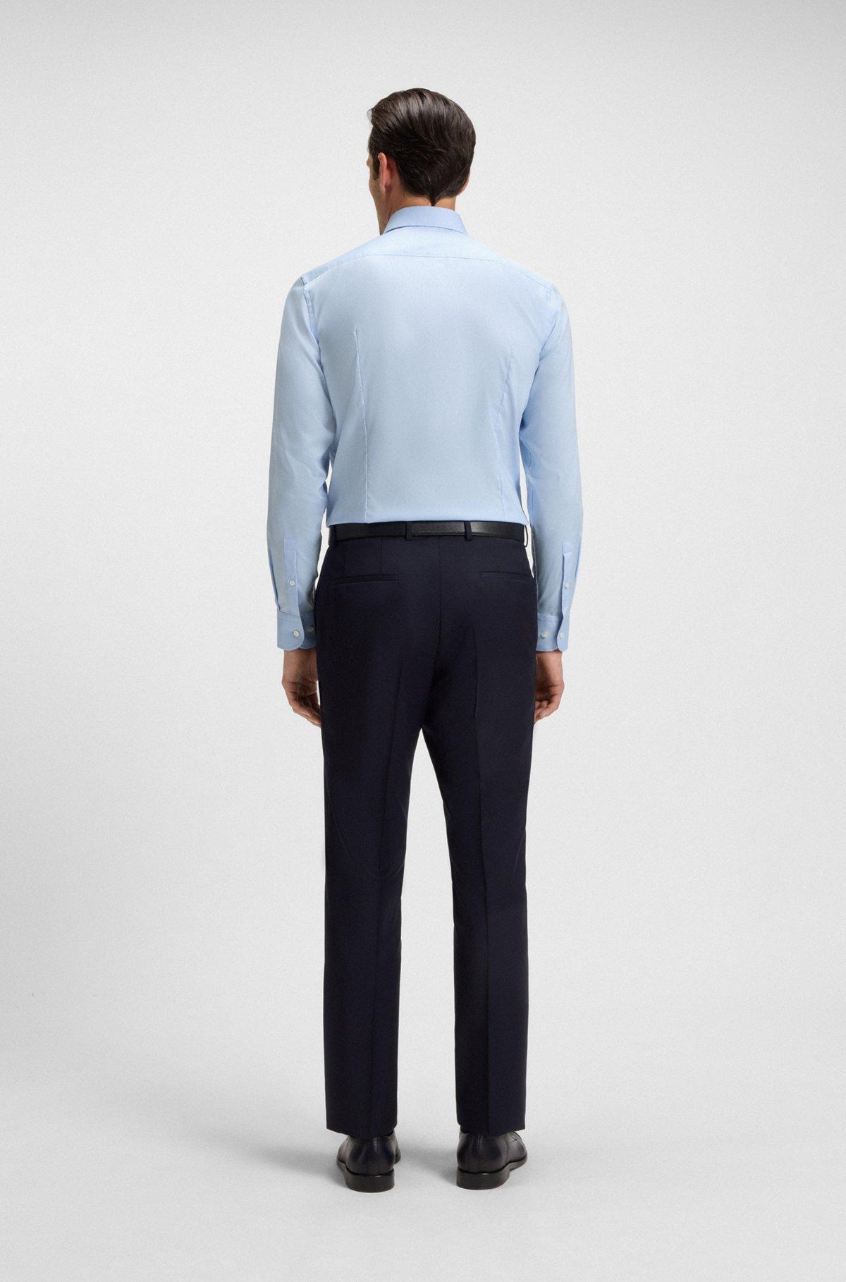 Slim-fit shirt in easy-iron cotton poplin Product Image