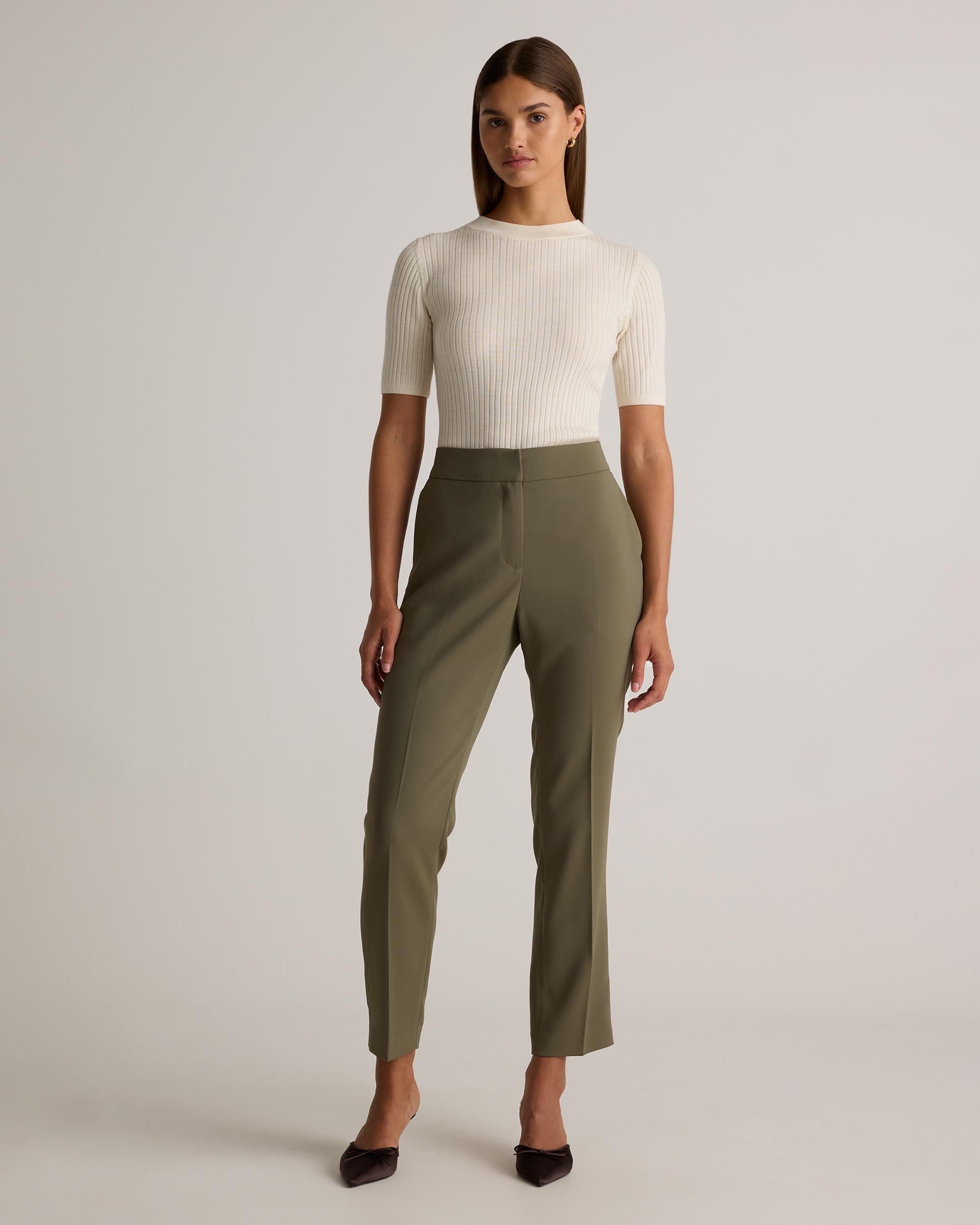Quince | Women's Stretch Crepe Ankle Pants Recycled Polyester Product Image