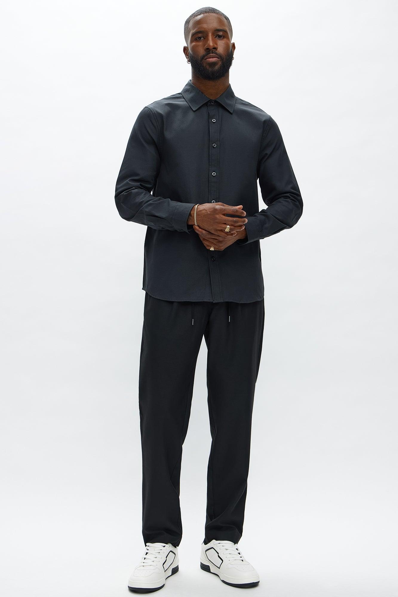Oxford Long Sleeve Shirt - Black Product Image