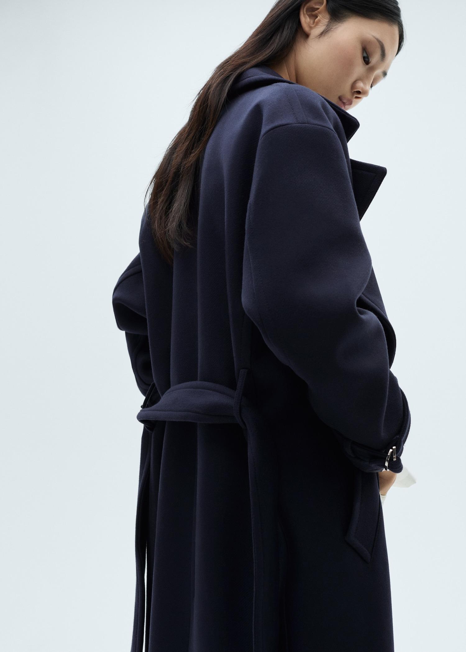 Long virgin wool coat - Women | MANGO USA Product Image