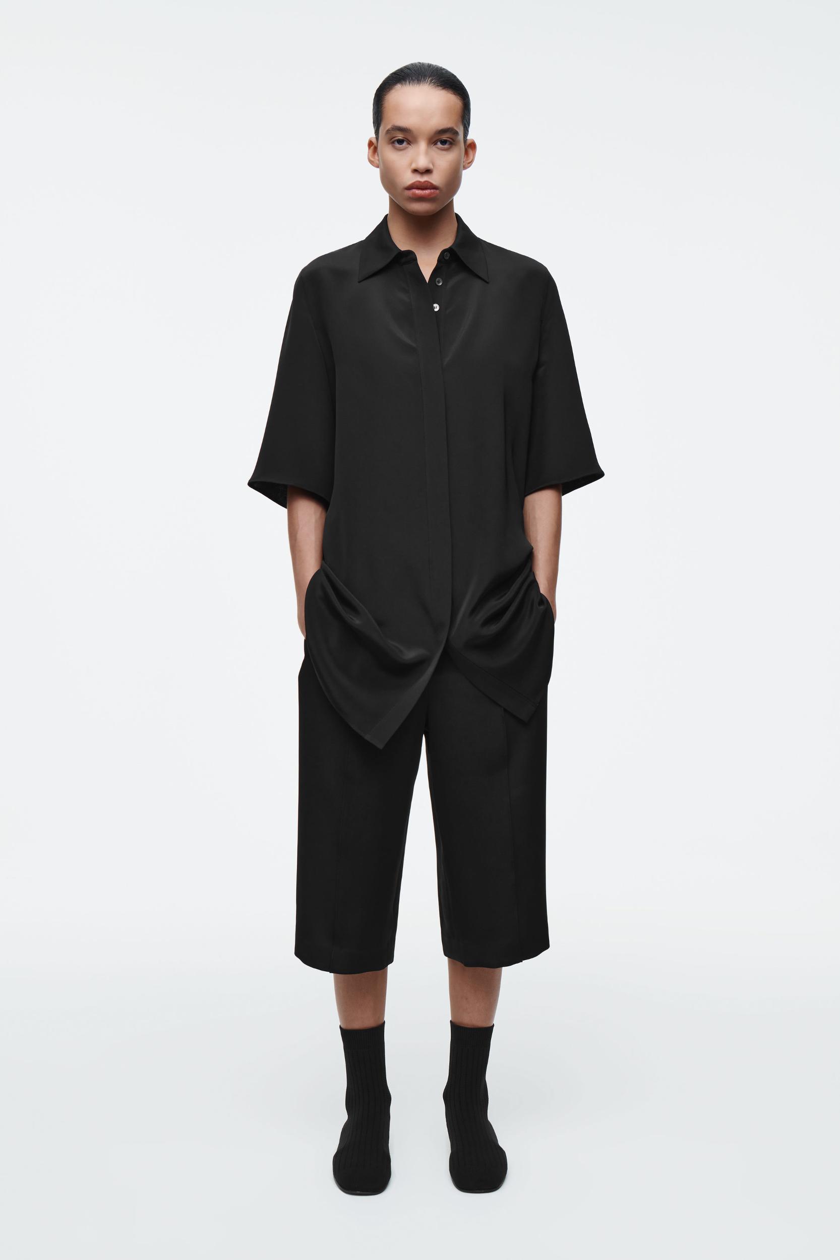 LONGLINE SILK SHIRT Product Image