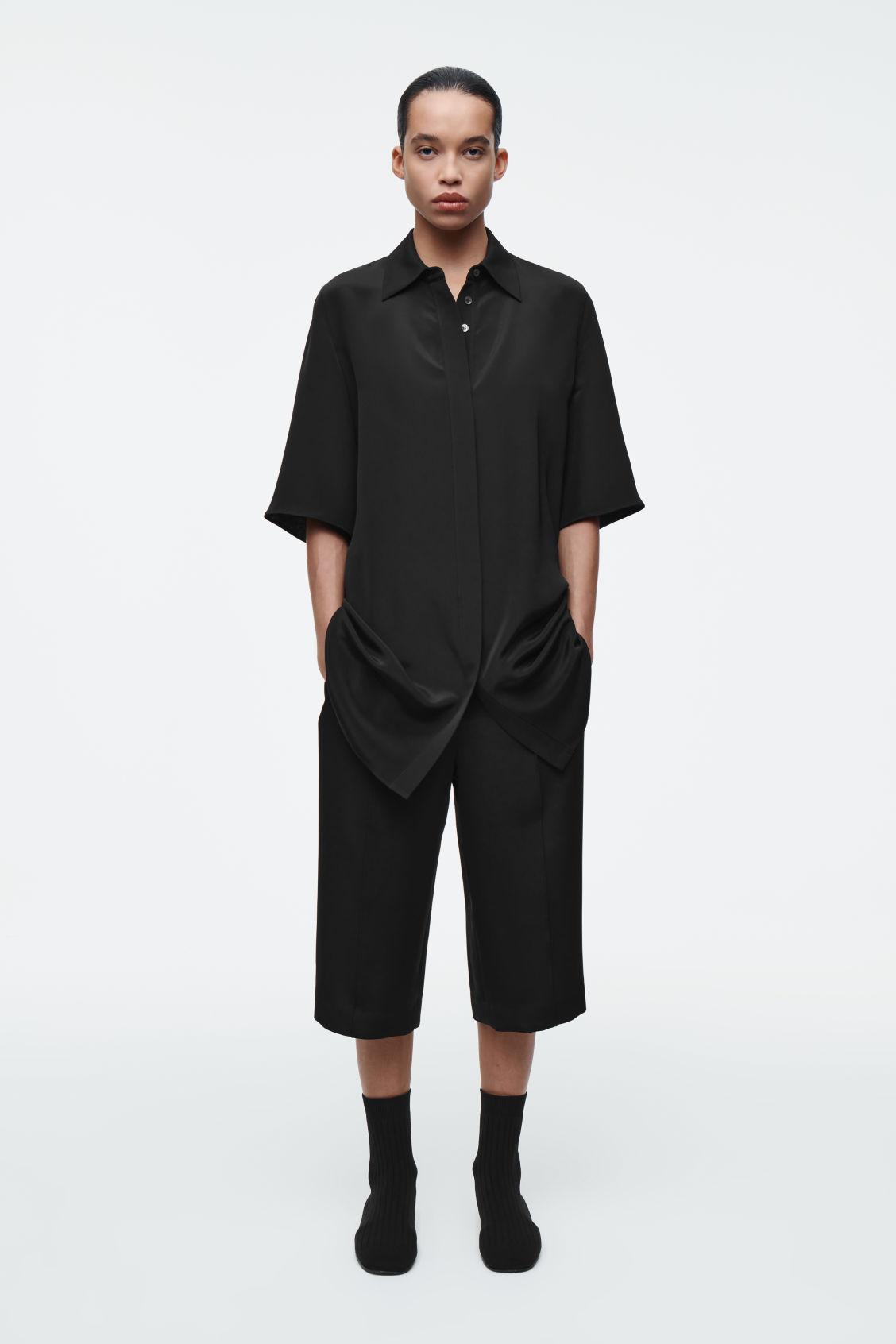 LONGLINE SILK SHIRT Product Image