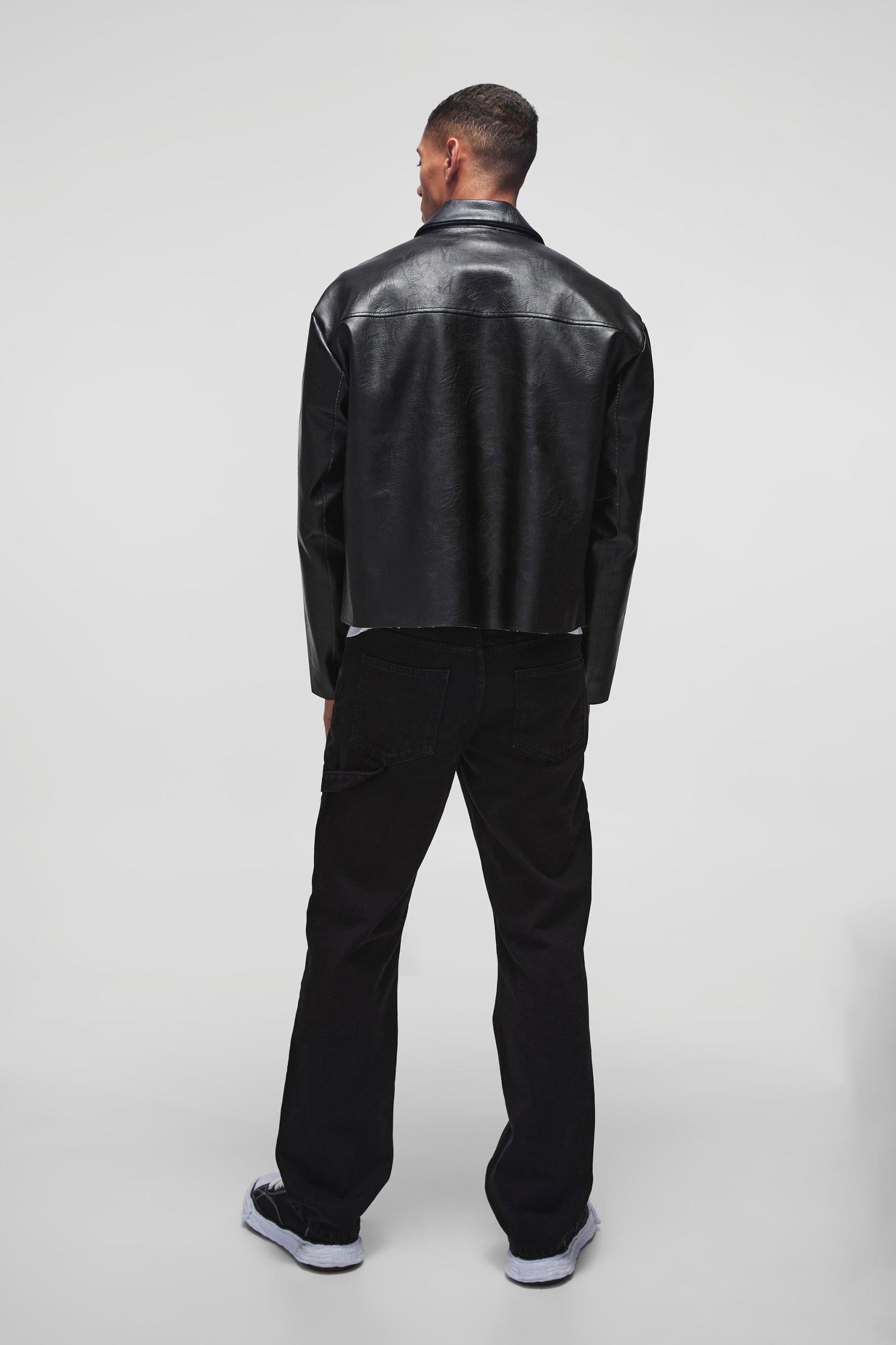 Relaxed Rigid Embroidery Carpenter Denim Jeans | boohooMAN USA Product Image