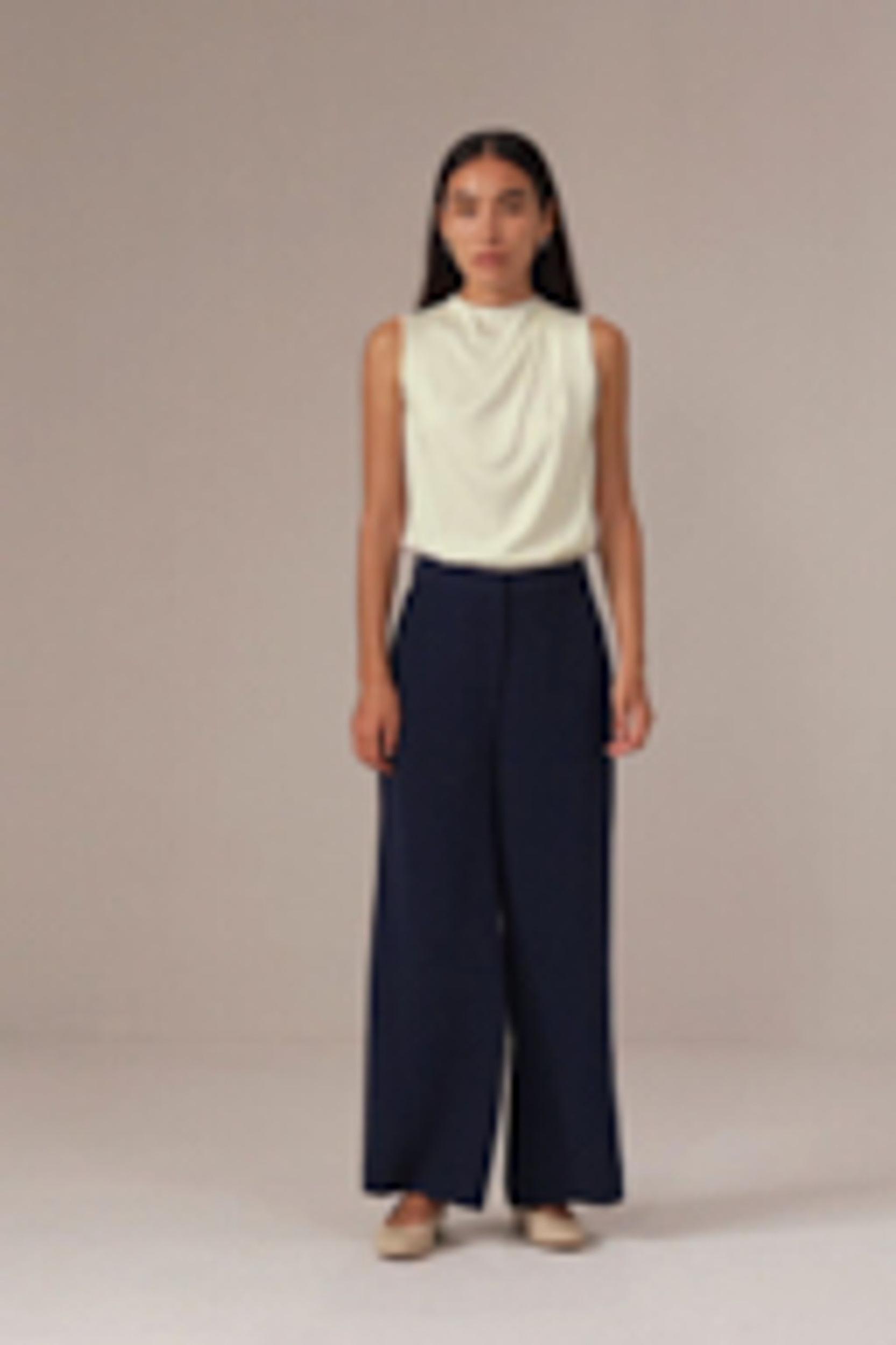 LILYSILK Silk Sleeveless Top - for Women - Black Silk Double Joe - Distinctive Half-Turtleneck Tops L Product Image