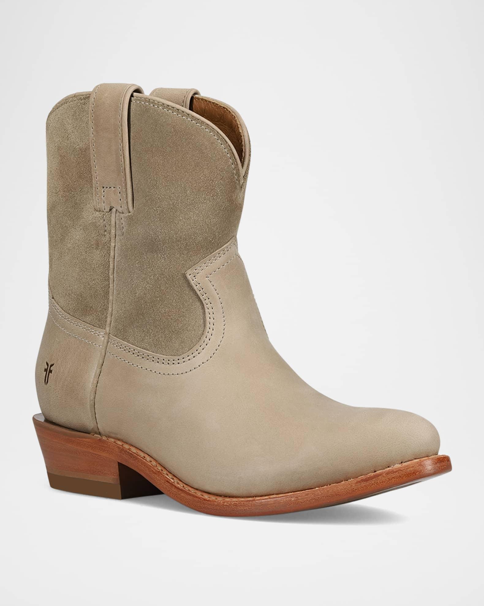 Billy Mixed Leather Western Short Boots Product Image