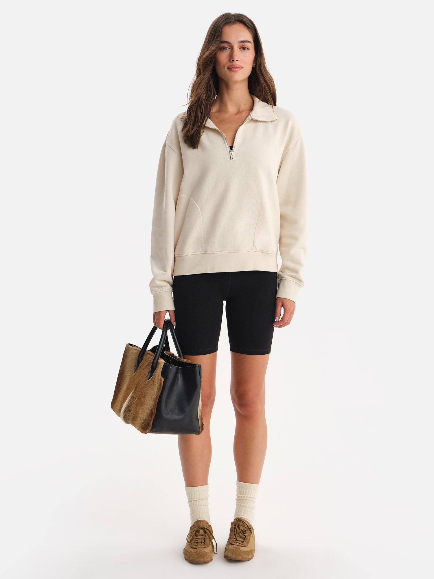 Organic Fleece Quarter Zip Sweatshirt Female Product Image