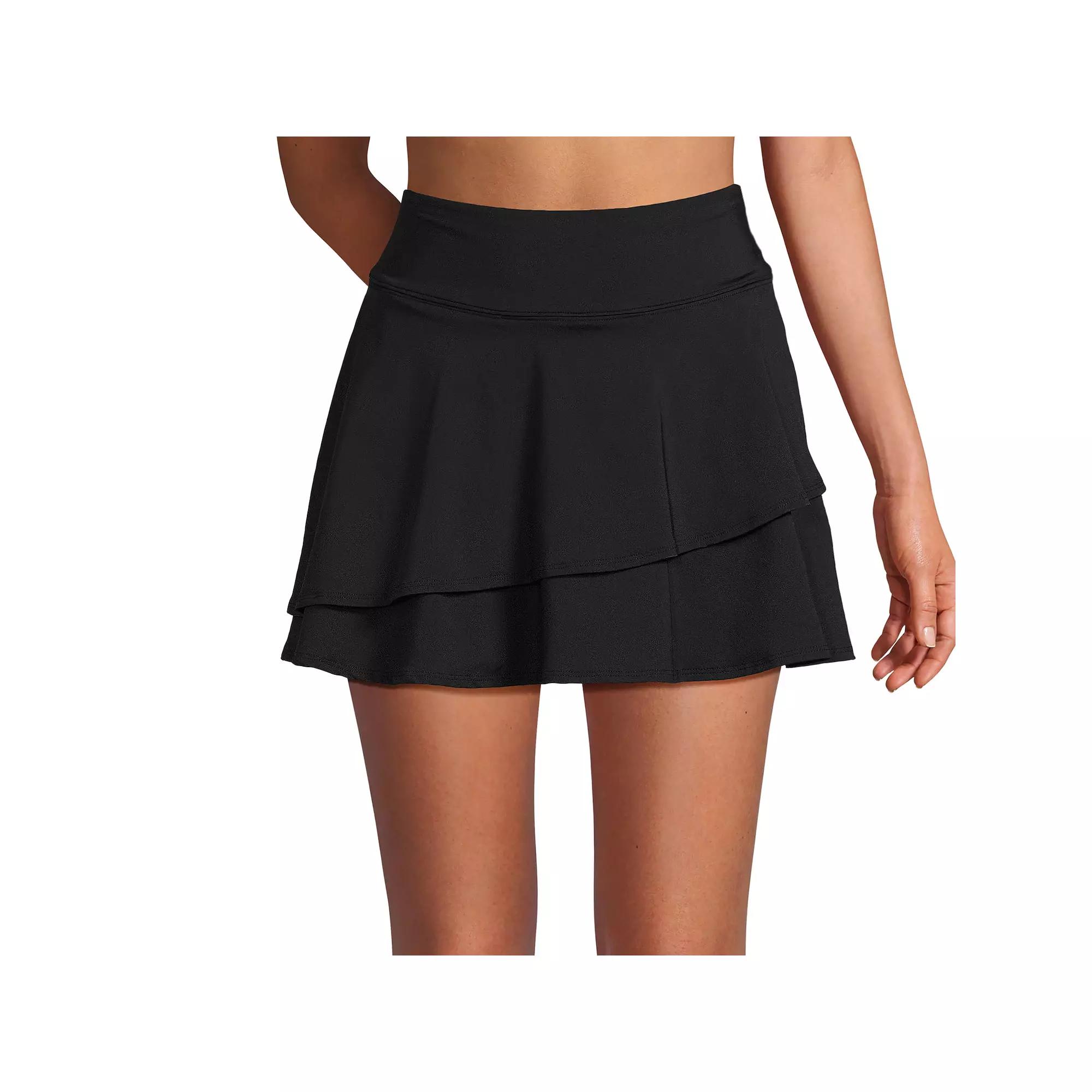 Women's Lands' End High-Waisted Tulip Hem Swim Skort,  Product Image