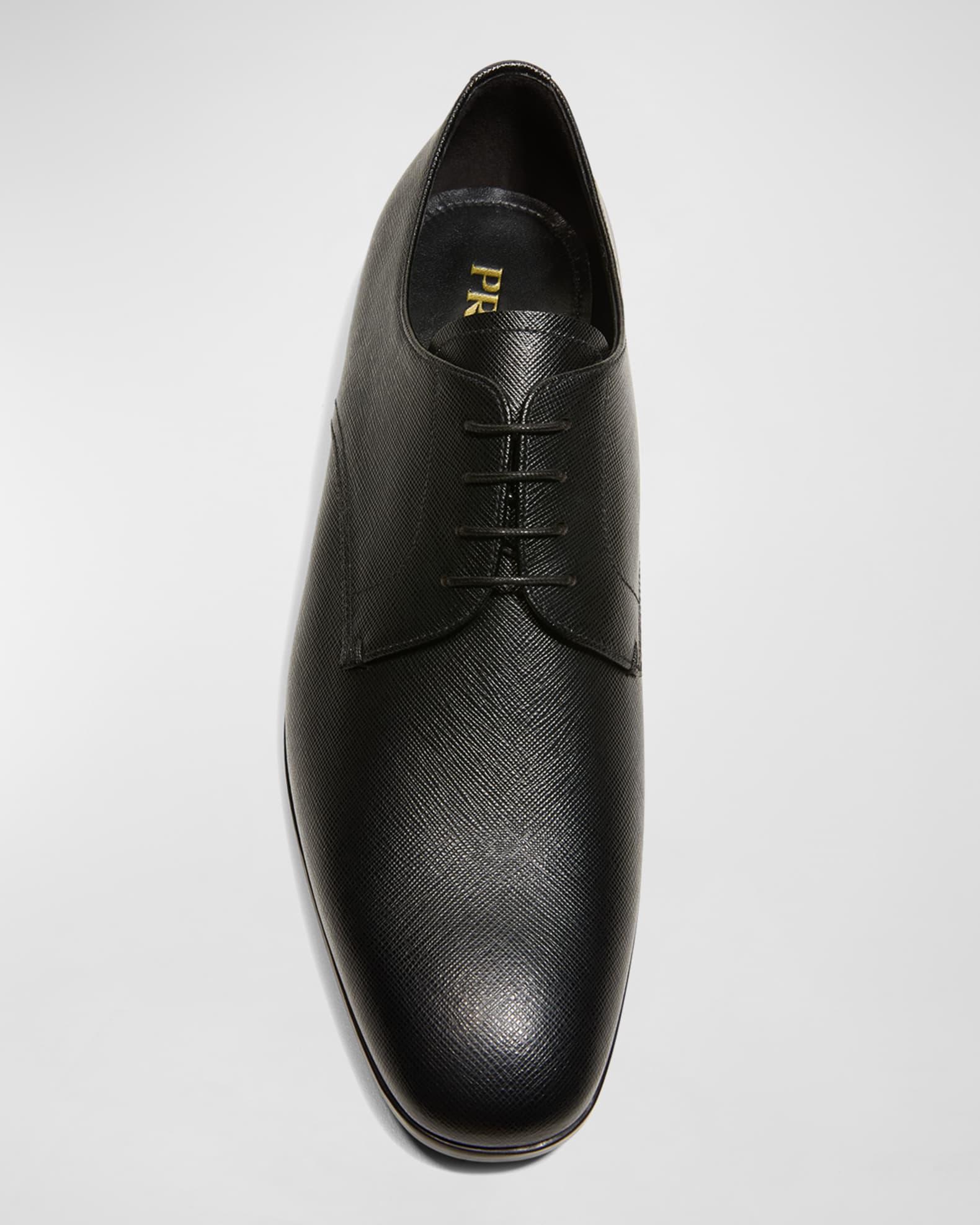 Men's Saffiano Leather Lace-Ups Product Image