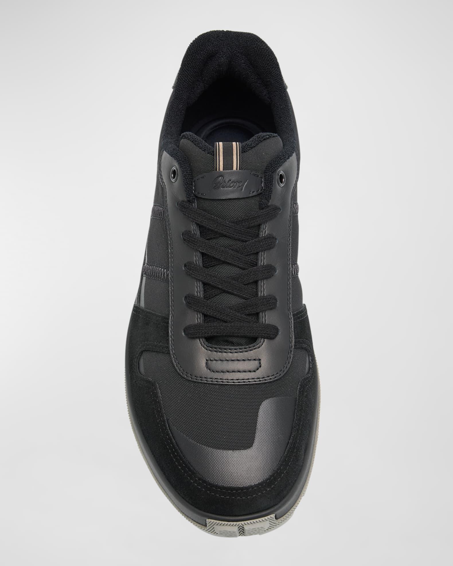 Men's Fabric and Suede Low-Top Sneakers Product Image