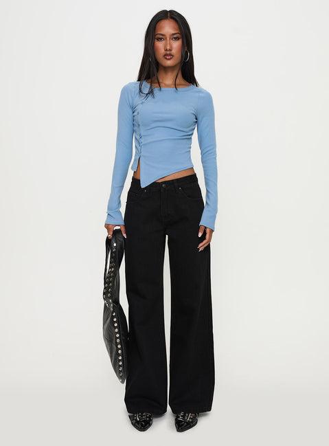 Baseline Button Up Long Sleeve Top Blue Product Image