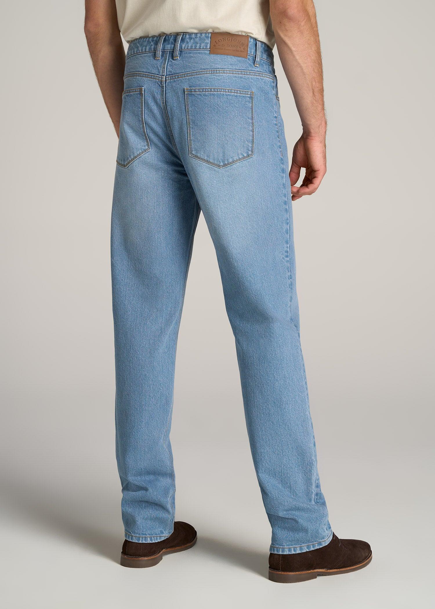 LJ&S STRAIGHT LEG Jeans for Tall Men in Stone Wash Light Blue Male Product Image