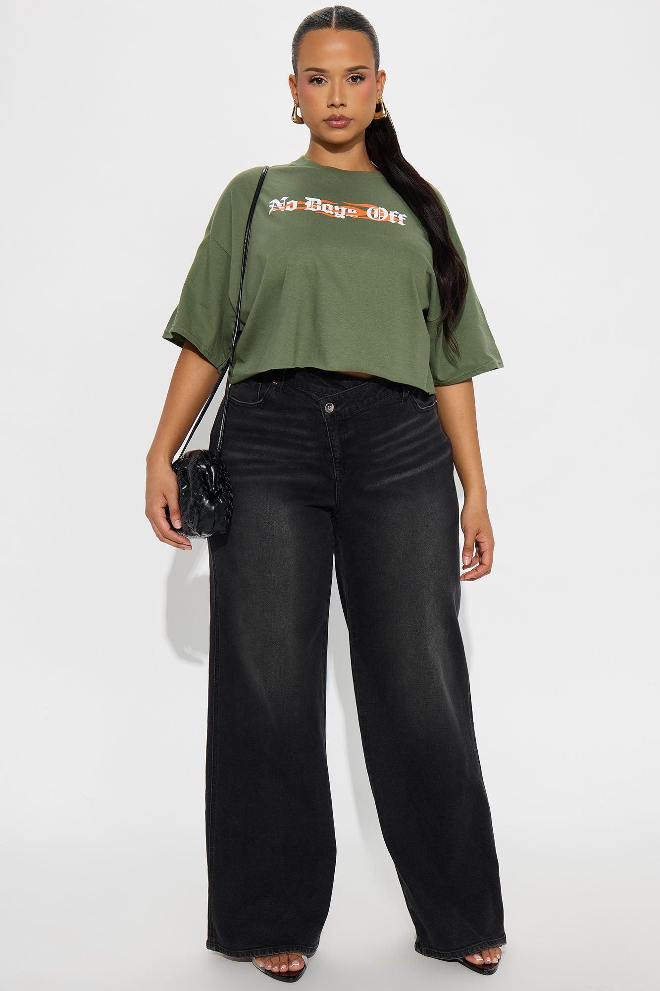 Eastside Low Rise Crossover Wide Leg Jean - Black Wash Female Product Image