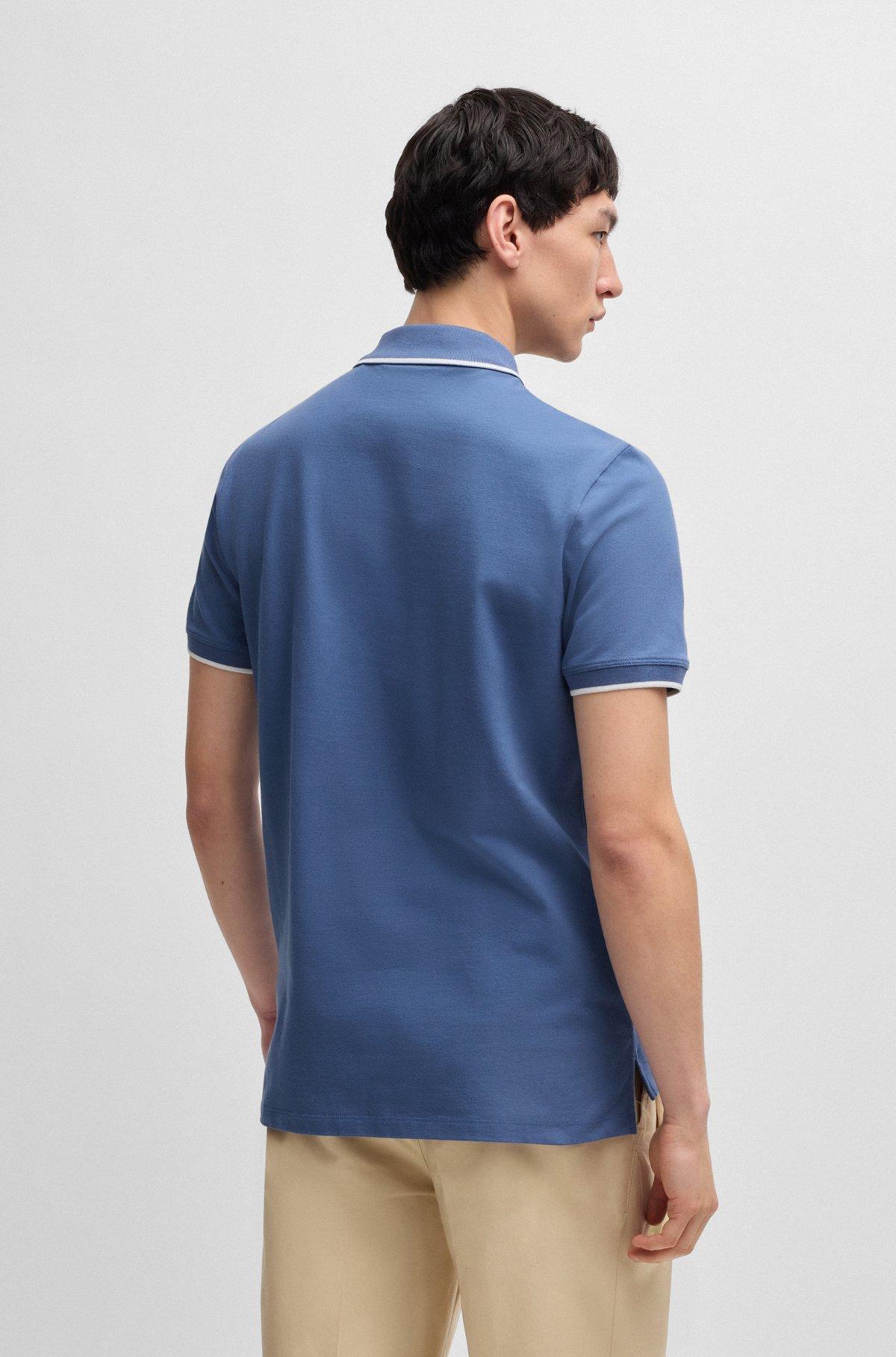 Stretch-cotton slim-fit polo shirt with printed logo Product Image