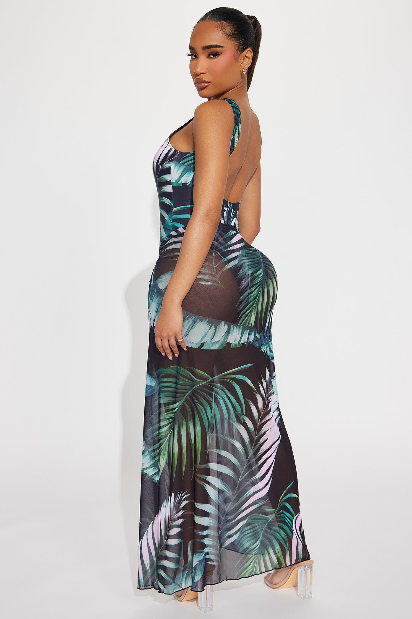 Emmalyn 1 Piece Swimsuit Set - Green/combo Product Image