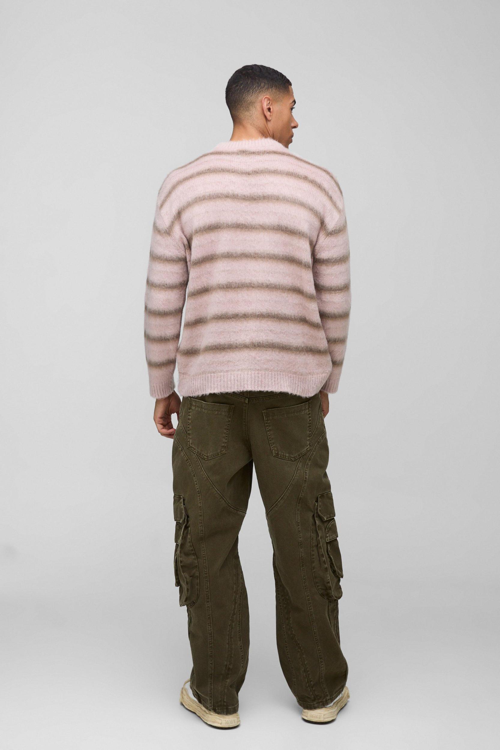 Oversized Brushed Crew Neck Knitted Sweater | boohooMAN USA Product Image
