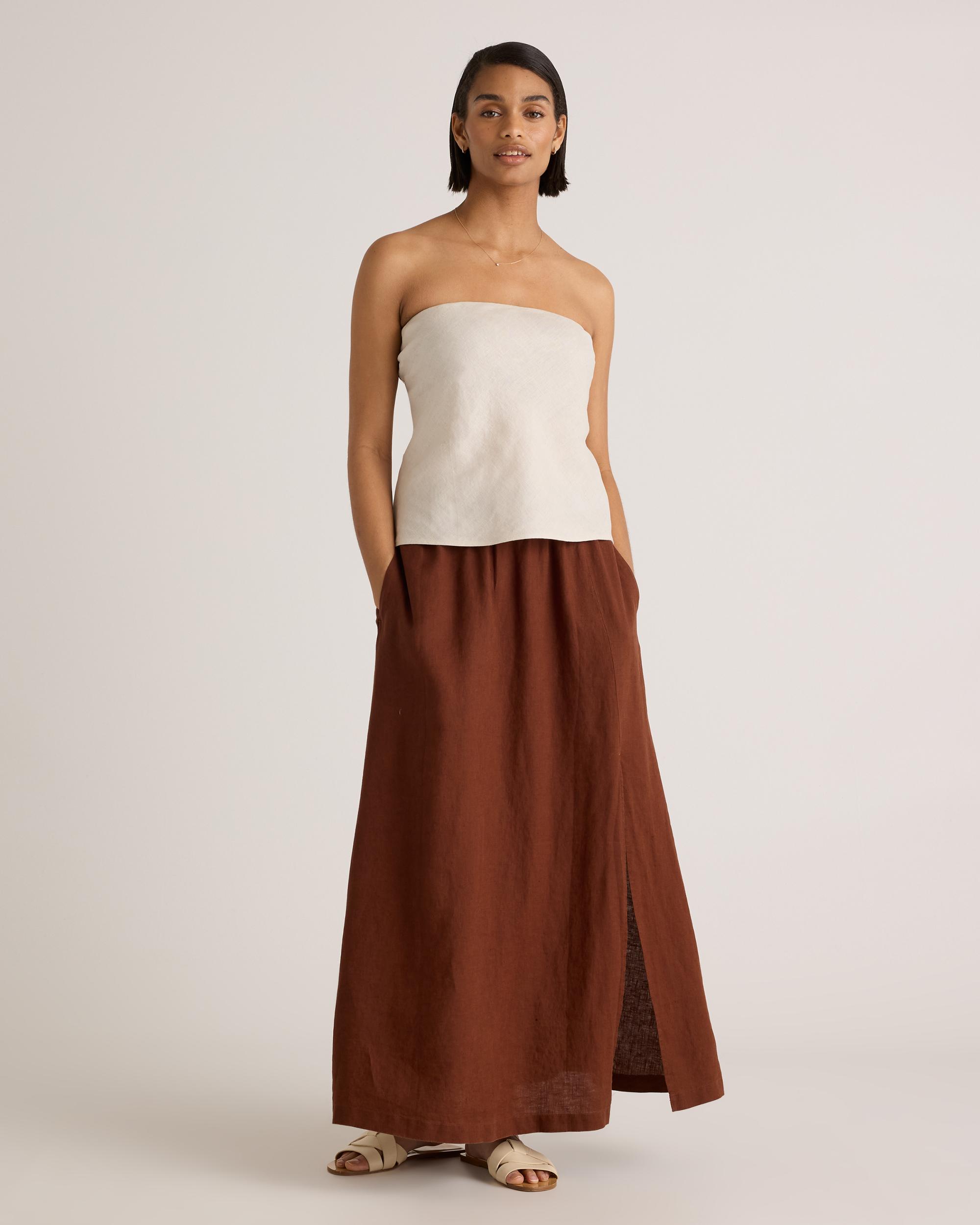 Quince | Women's 100% European Linen Strapless Top Size XL Product Image