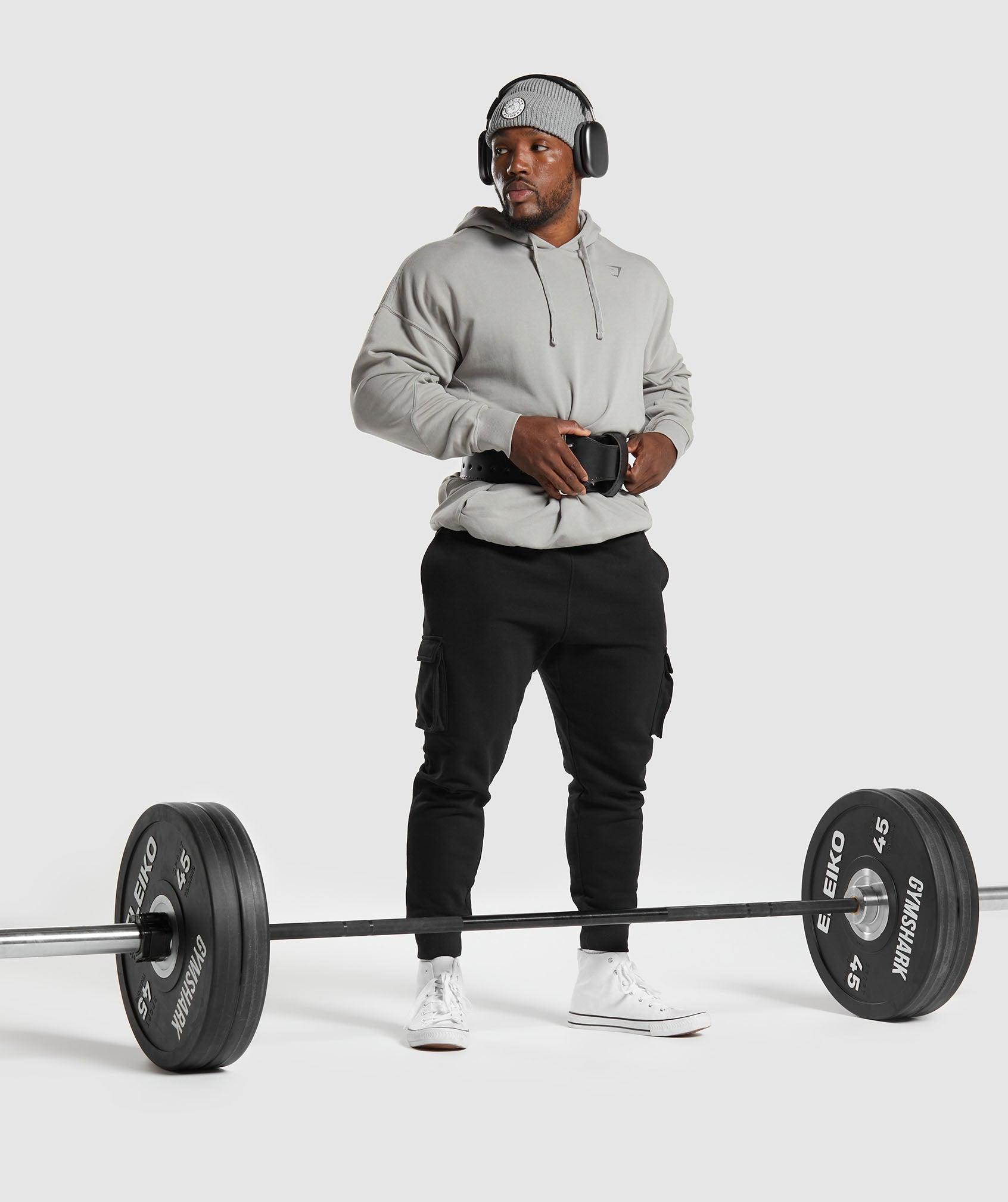 Gymshark Power Washed Hoodie - Smokey Grey Male Product Image