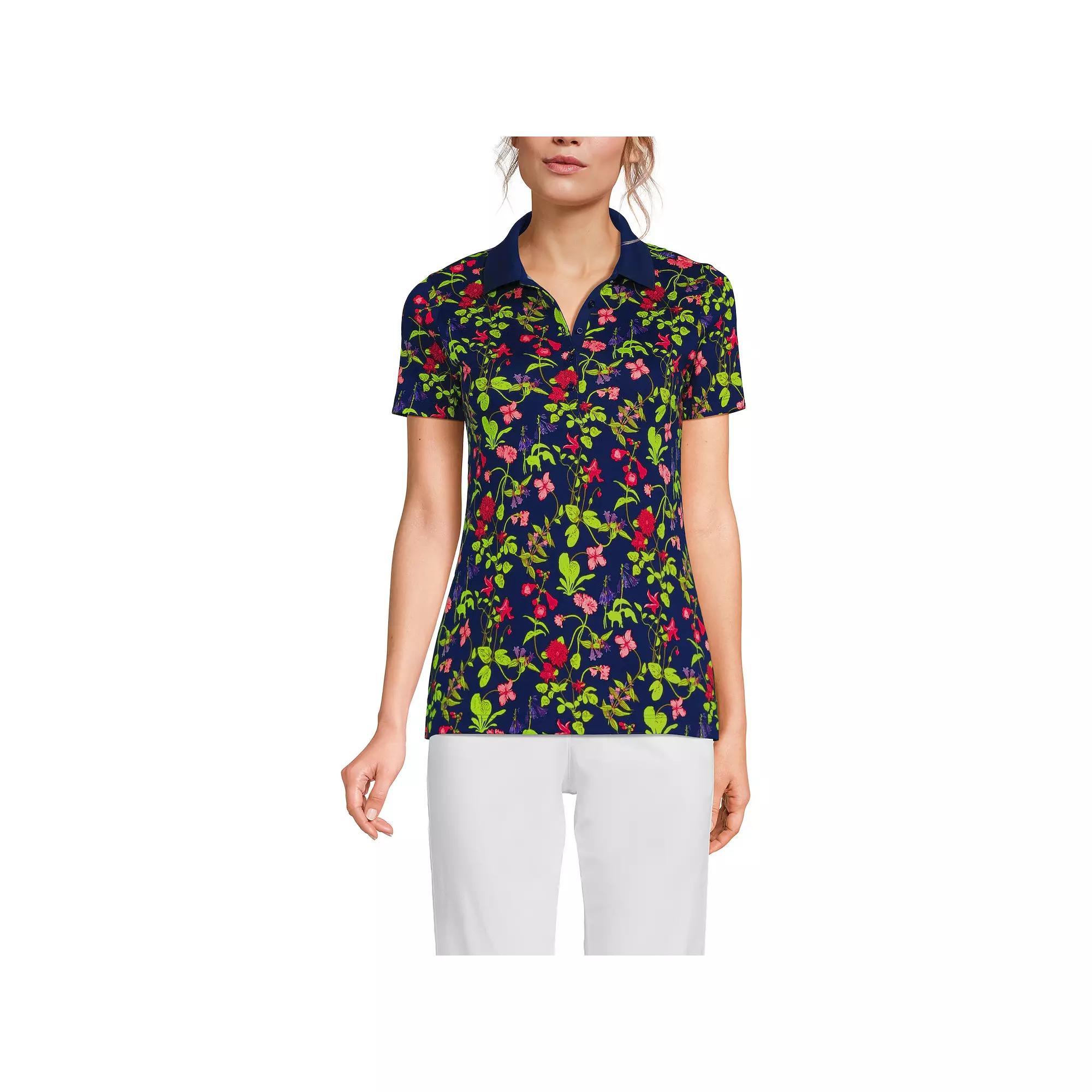 Petite Lands' End Supima Cotton Short Sleeve Polo Shirt, Women's,  Product Image
