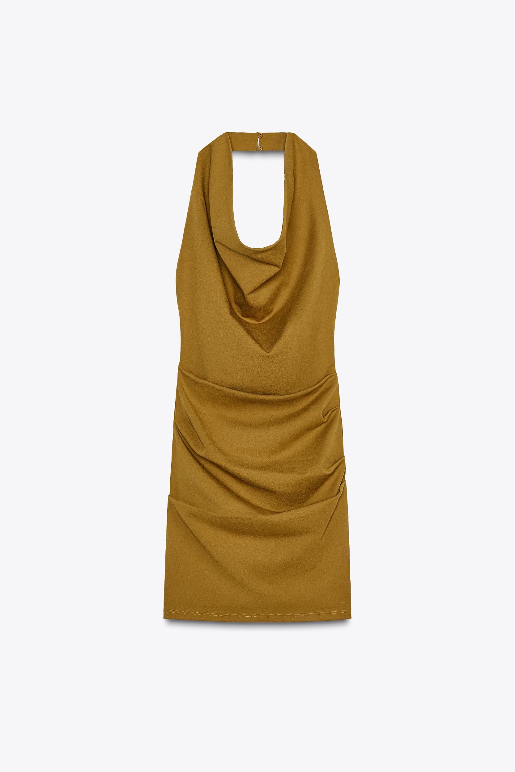 DRAPED HALTER DRESS Product Image