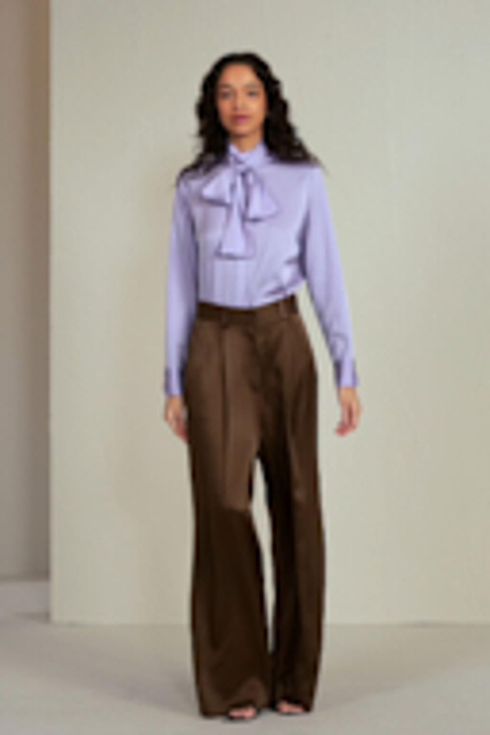 LILYSILK Silk Shirt Women Purple Pure Silk Elegant Cuff Shell Button Blouse M Product Image