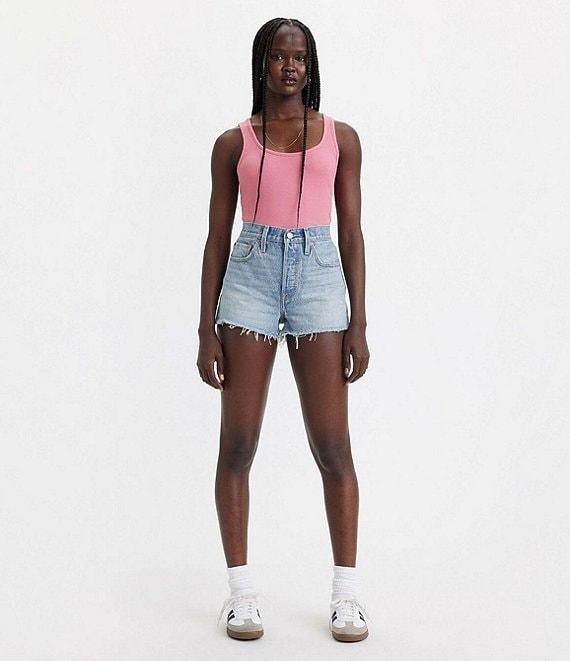 Levi's® 501 High Rise Frayed Hem Cut Off Shorts Product Image