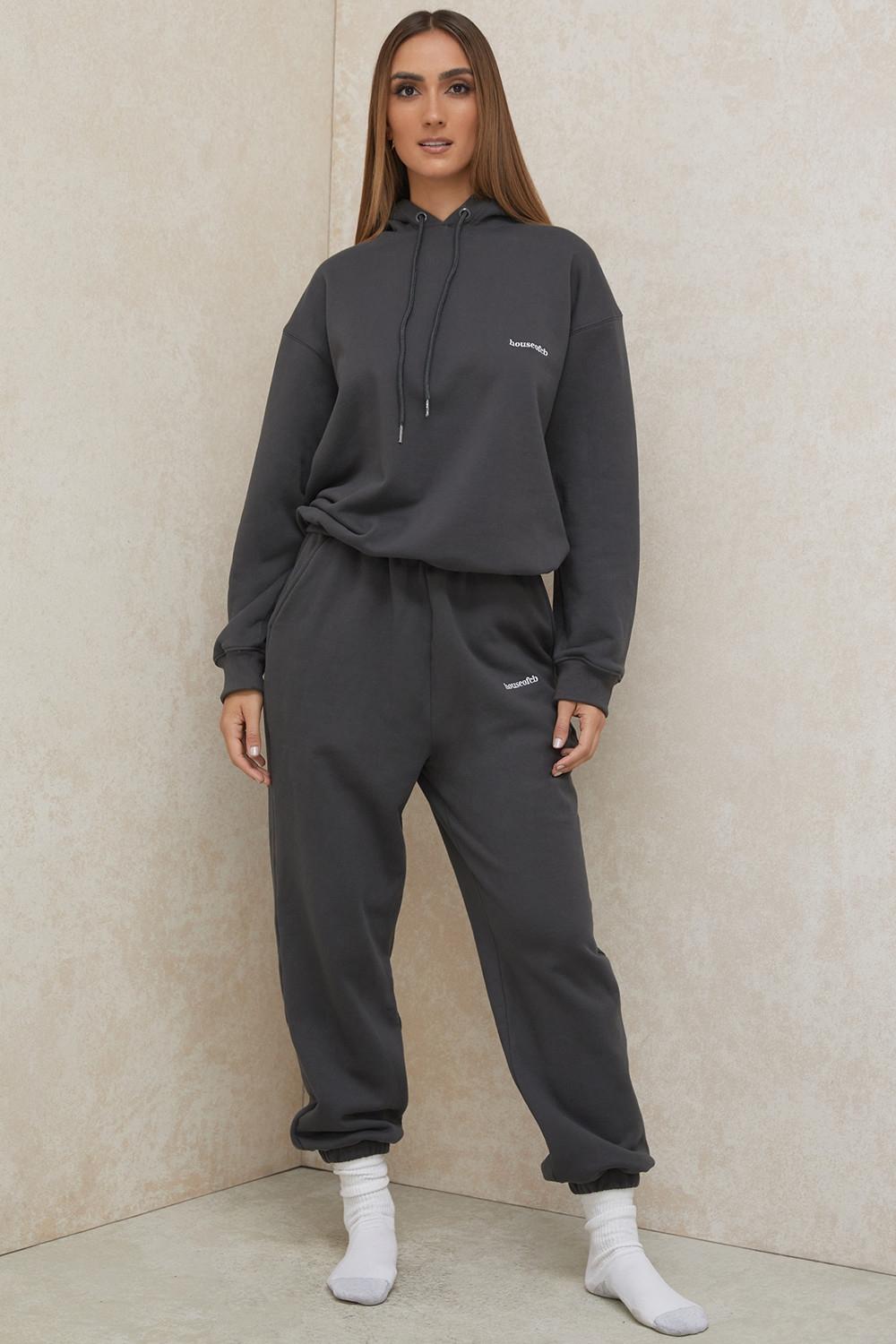 Halo  charcoal cotton fleece-back oversized hoodie Product Image