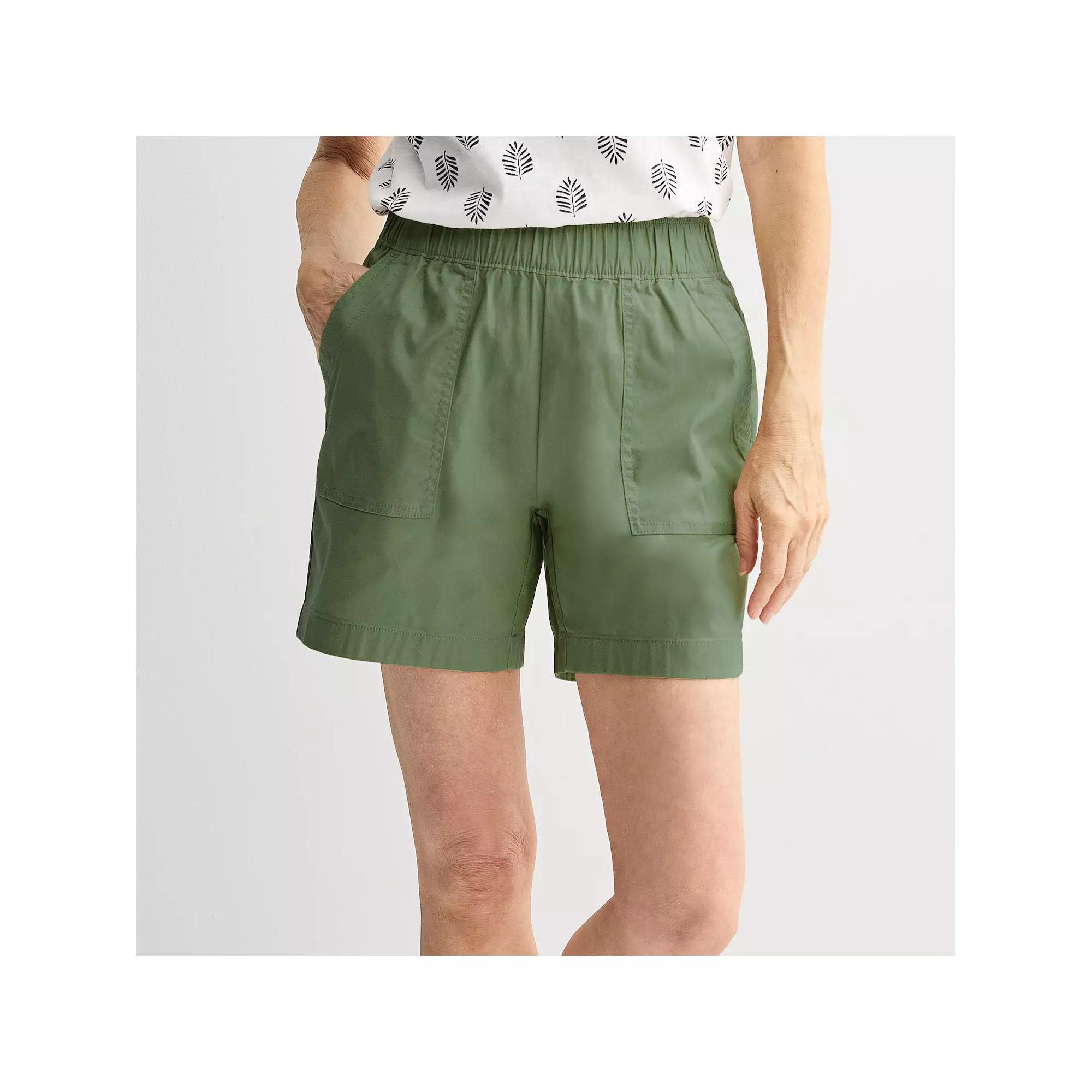 Petite Croft & Barrow® Pull On Twill Shorts, Women's,  Product Image