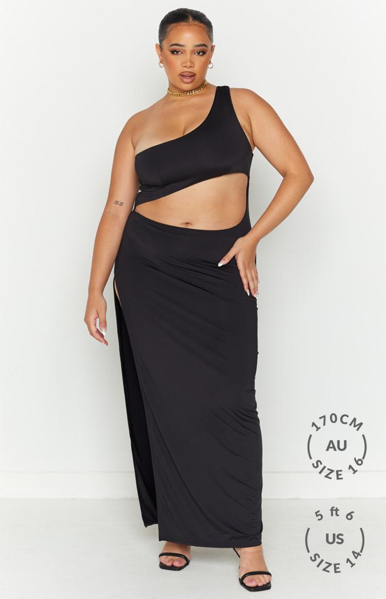 Simone Black Cut Out Maxi Dress Product Image