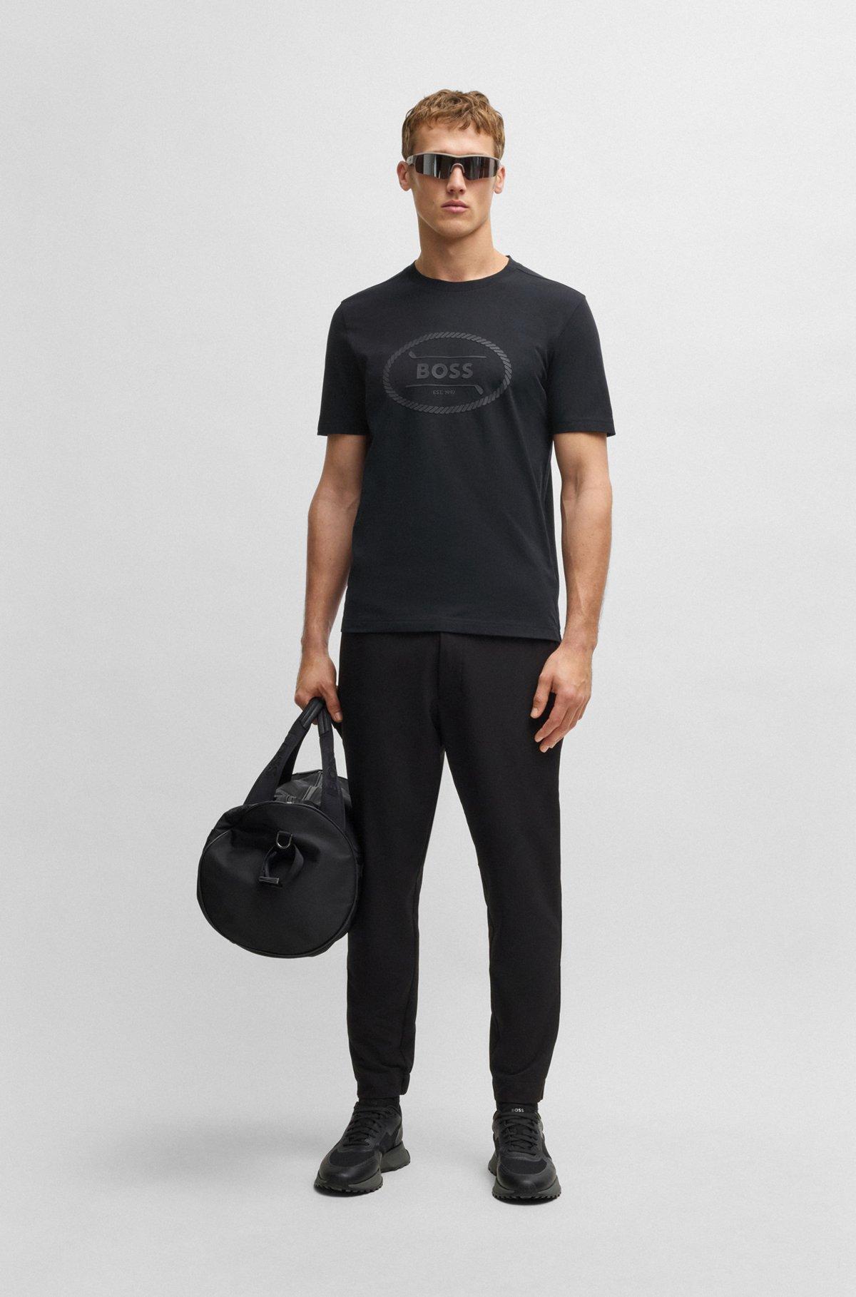 Cotton-jersey T-shirt with golf artwork and logo Product Image