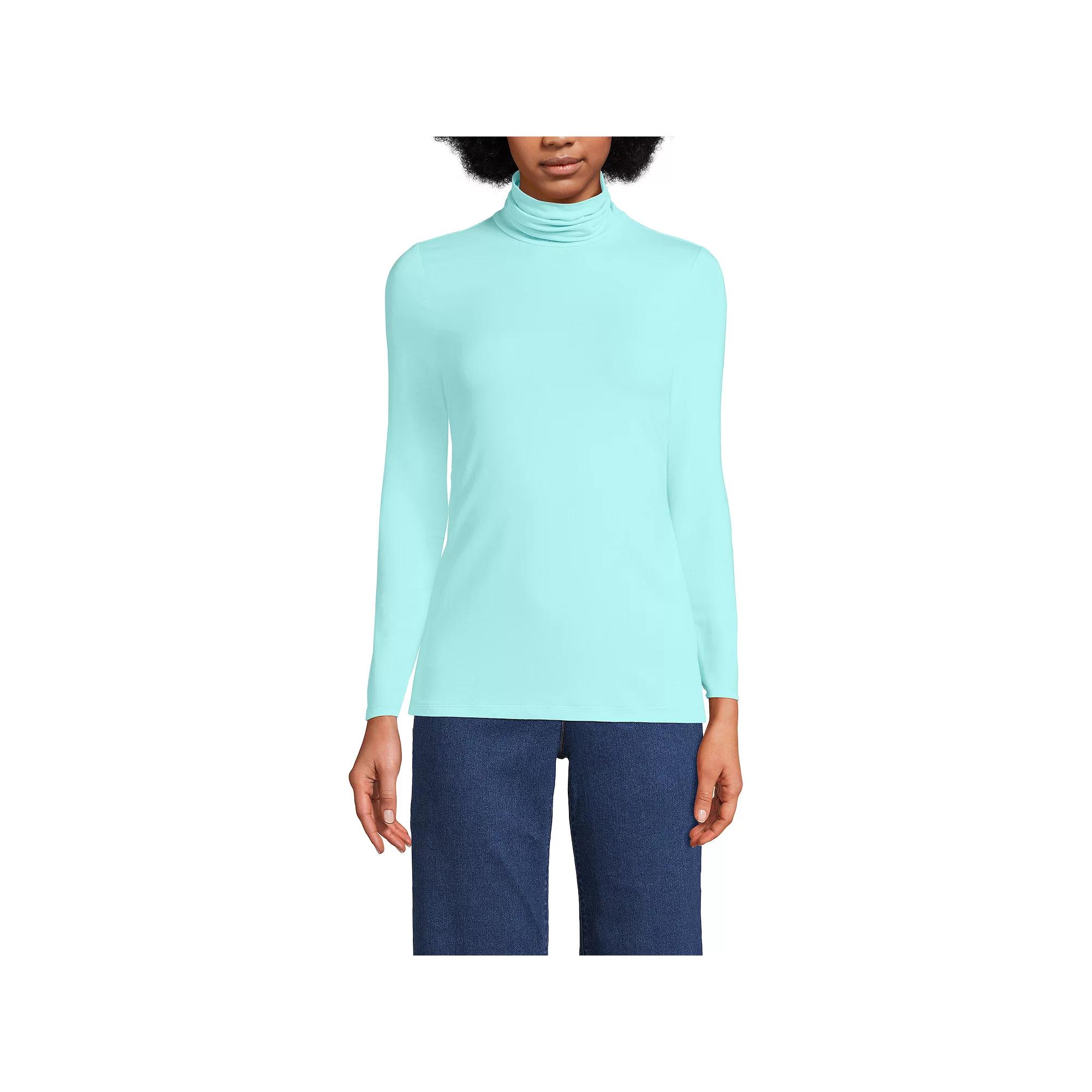 Women's Lands' End Lightweight Fitted Turtleneck,  Product Image