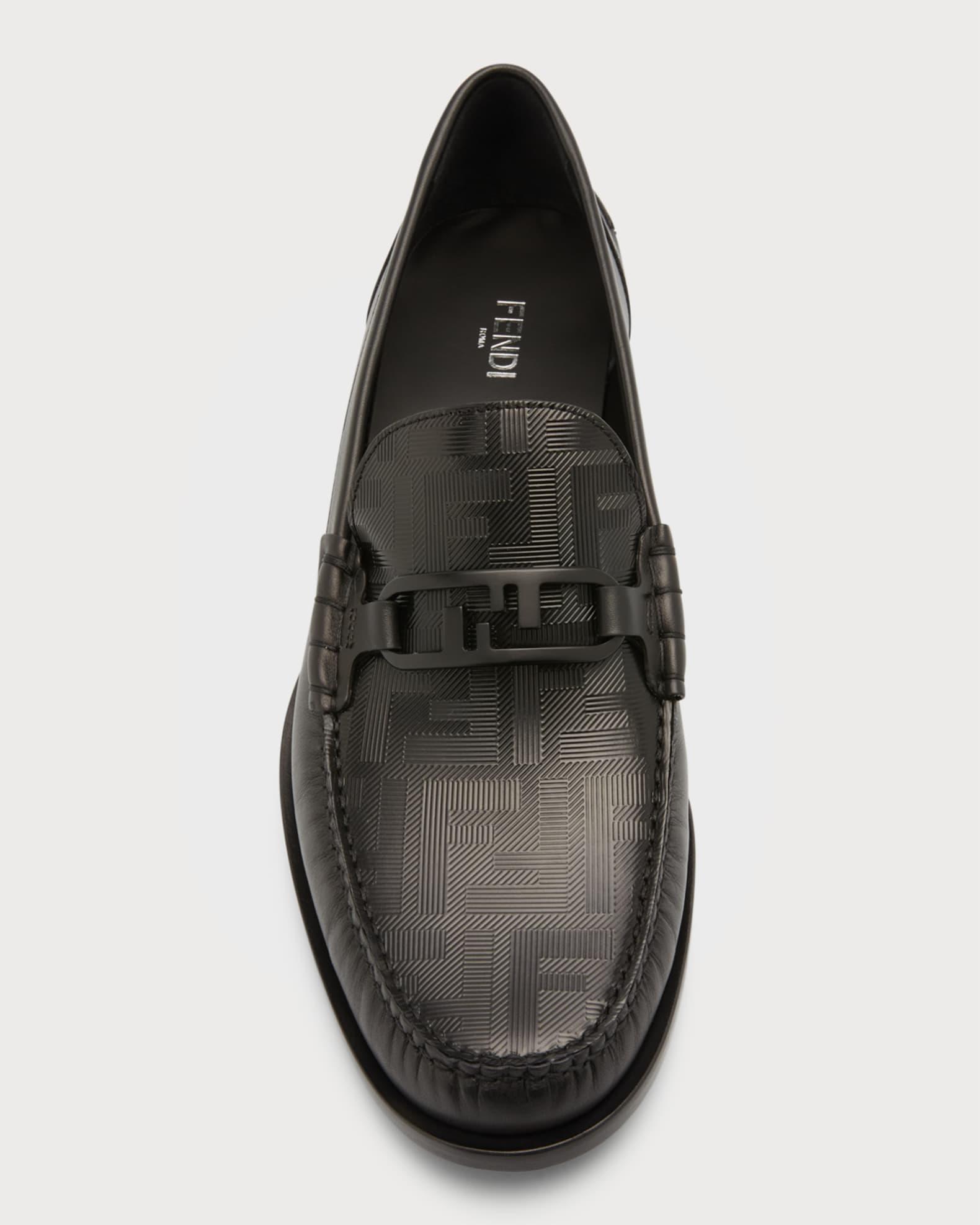 Men's Tonal FF-Monogram Leather Loafers Product Image