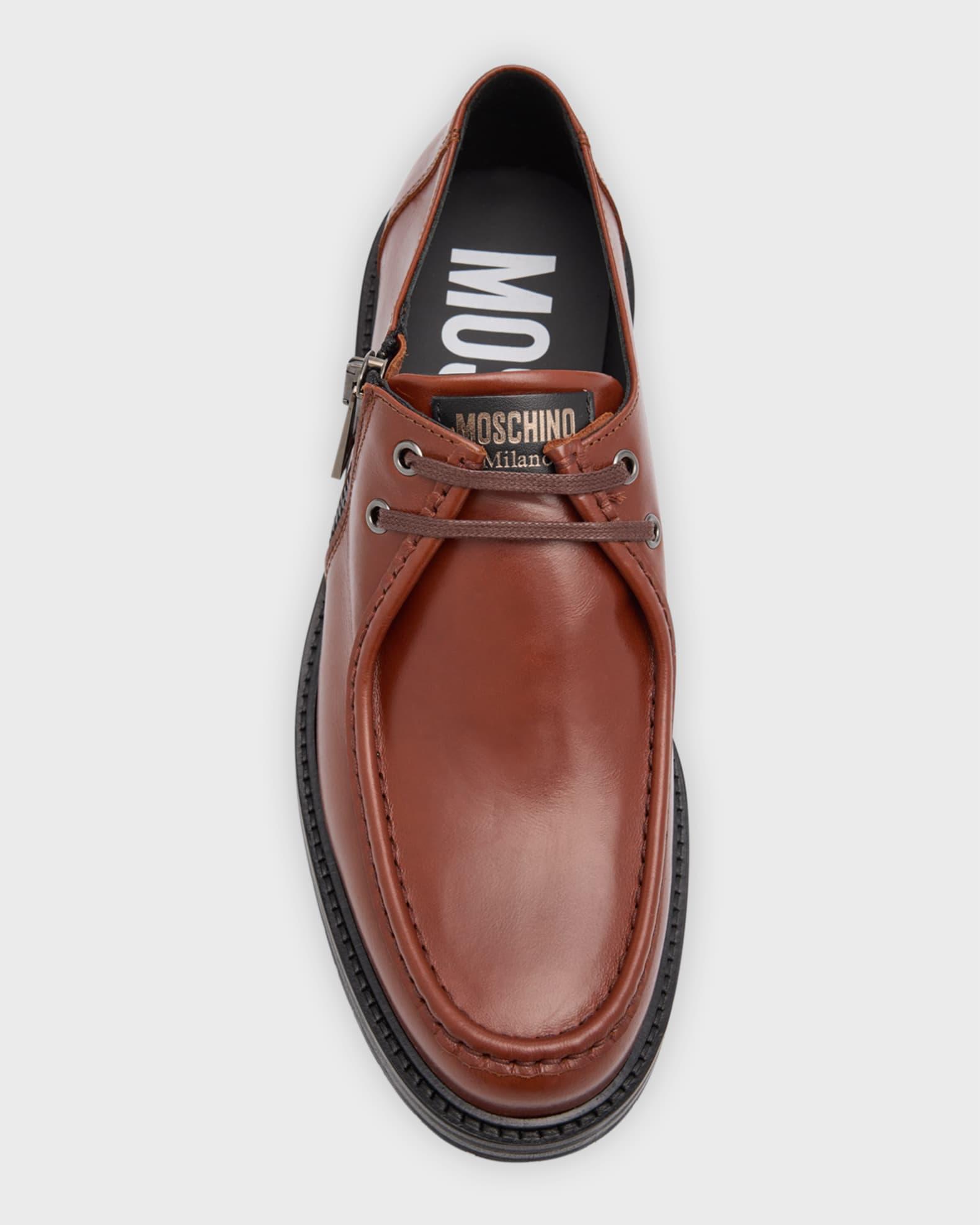 Men's Leather Casual Moc-Toe Loafers Product Image