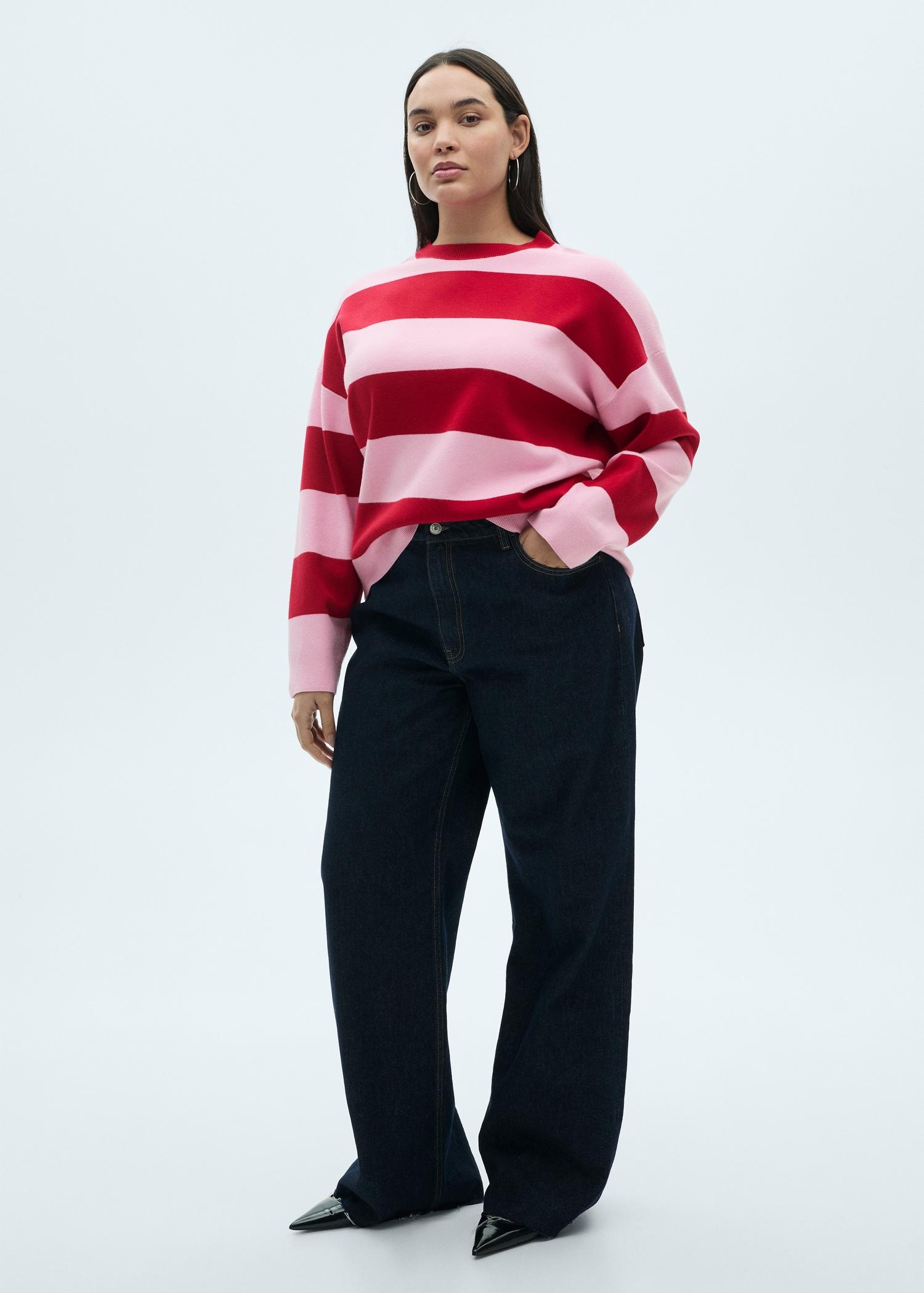Round-neck striped sweater - Women | MANGO USA Product Image