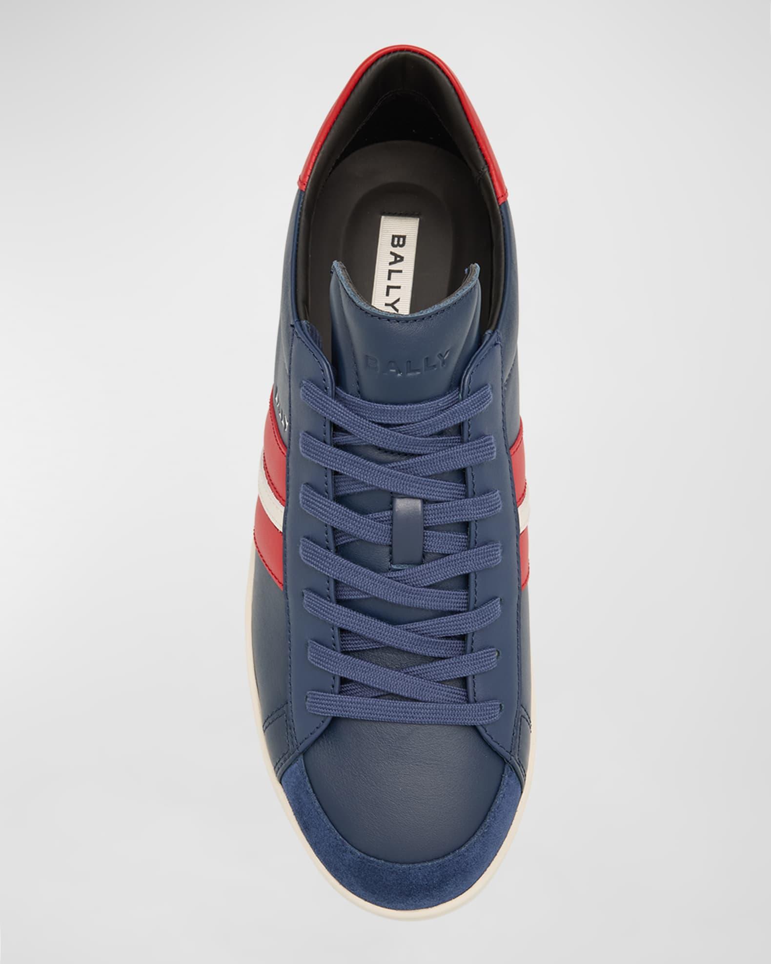 Men's Low-Top Leather Tennis Sneakers Product Image