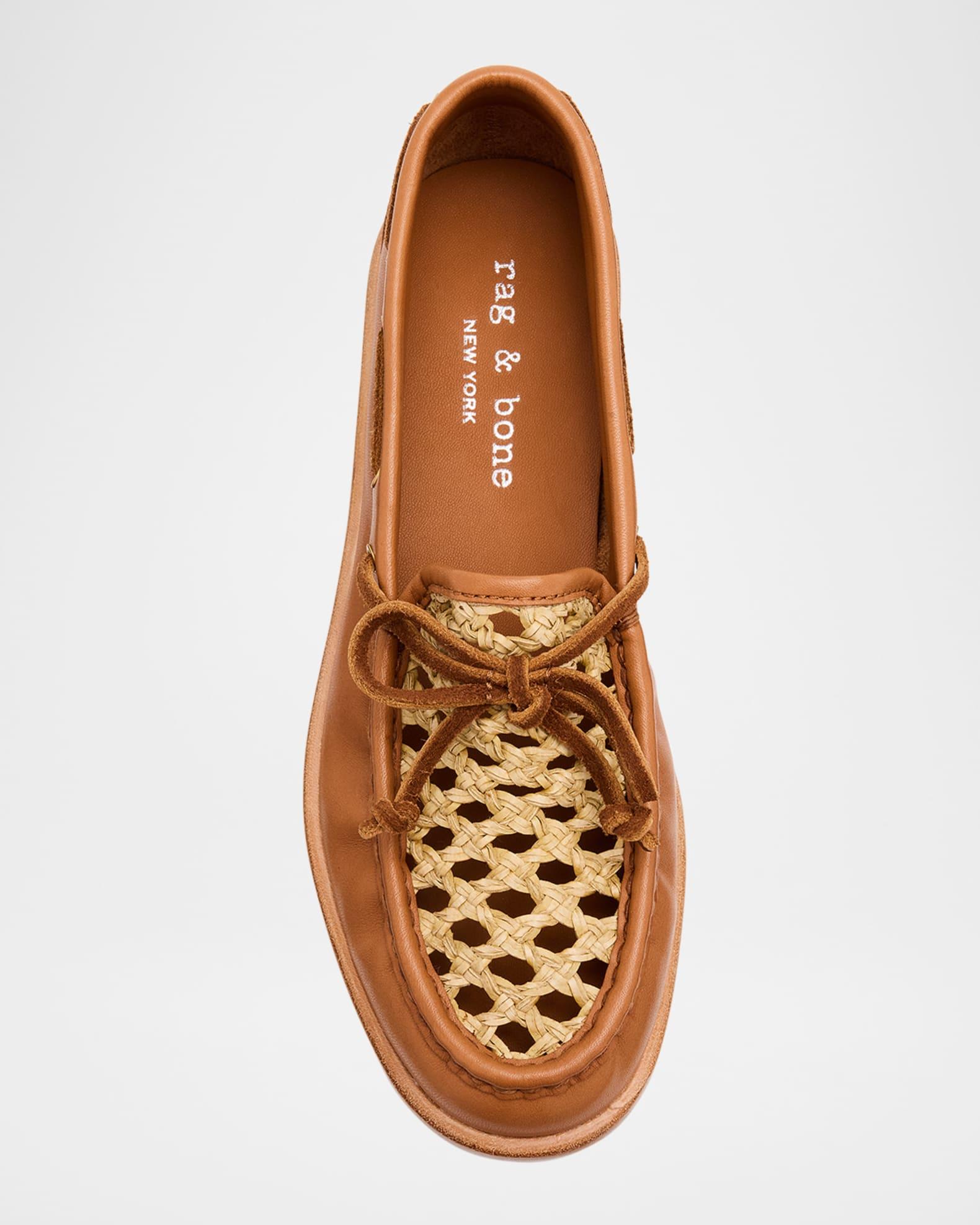 Carter Woven Leather Boat Loafers Product Image