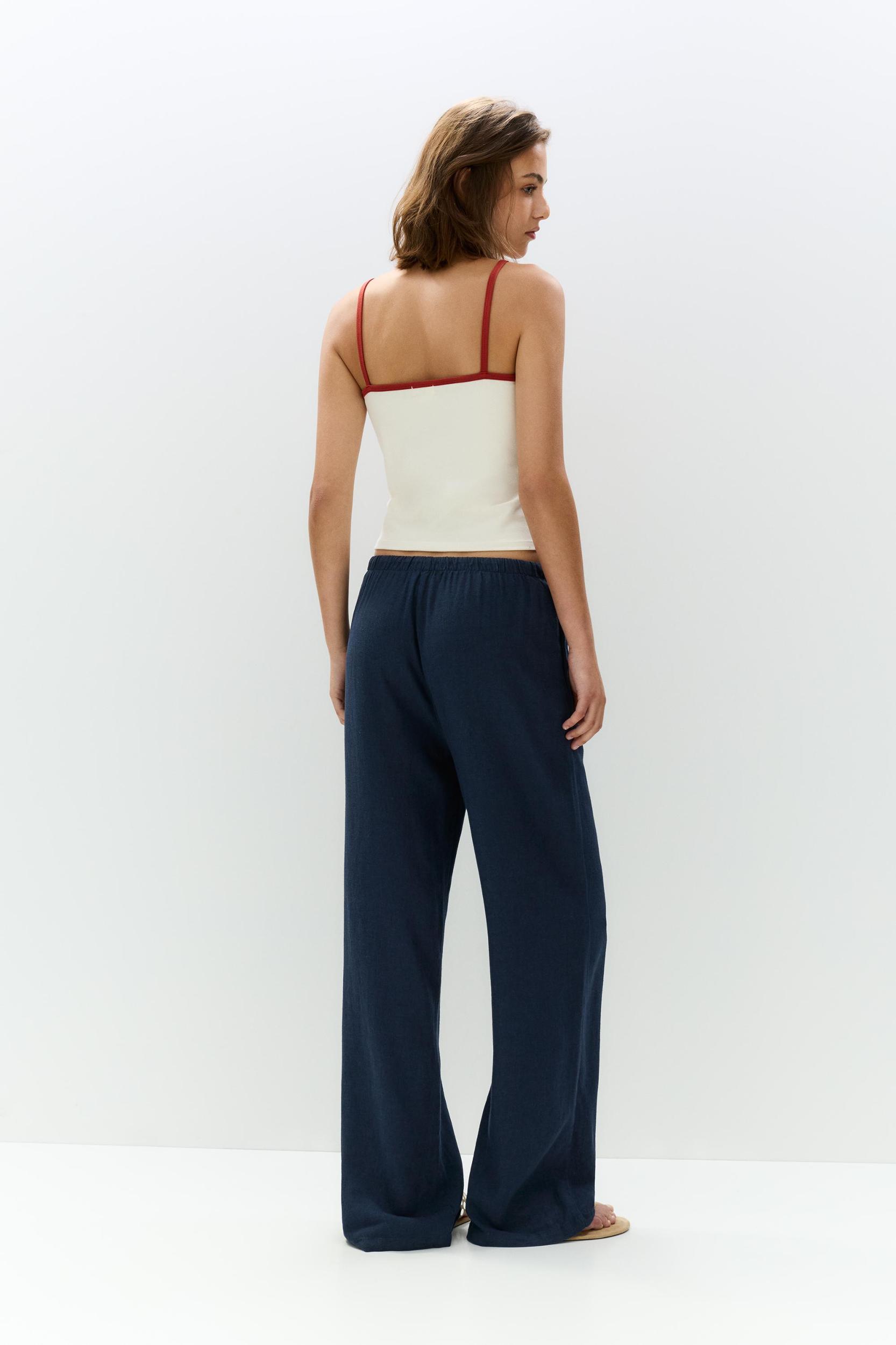 Flowy pants with linen Product Image