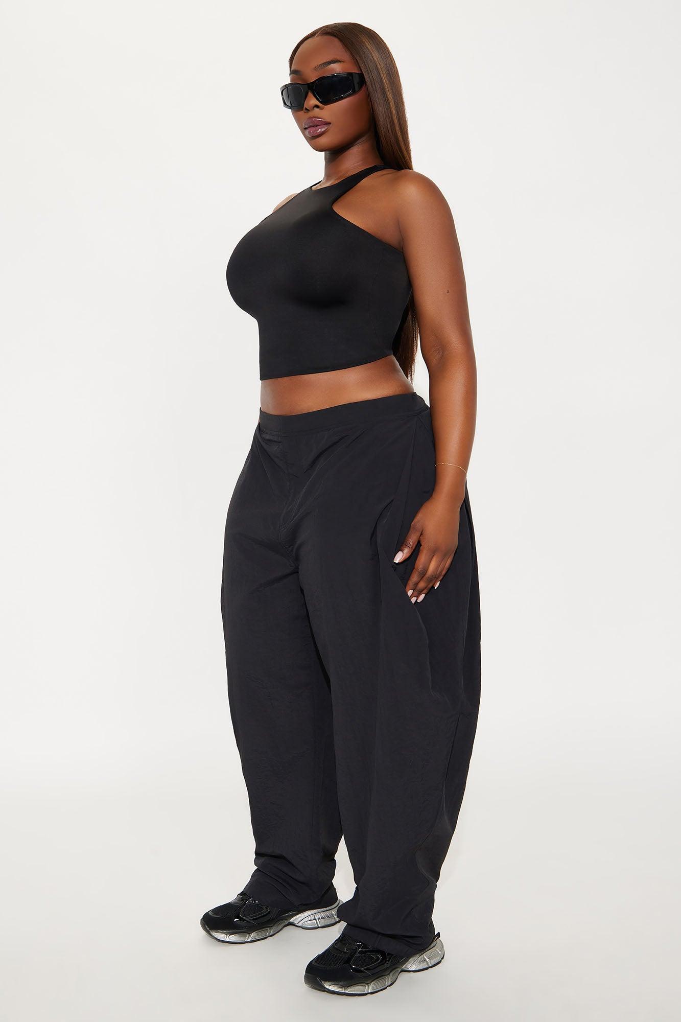 Contour Double Lined High Neck Tank Top - Black Female Product Image