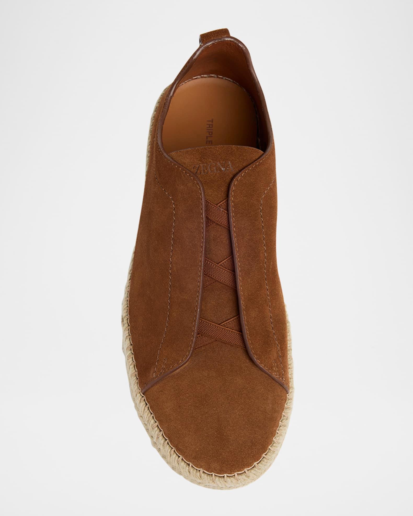 Men's Triple Stitch Suede Espadrille Sneakers Product Image