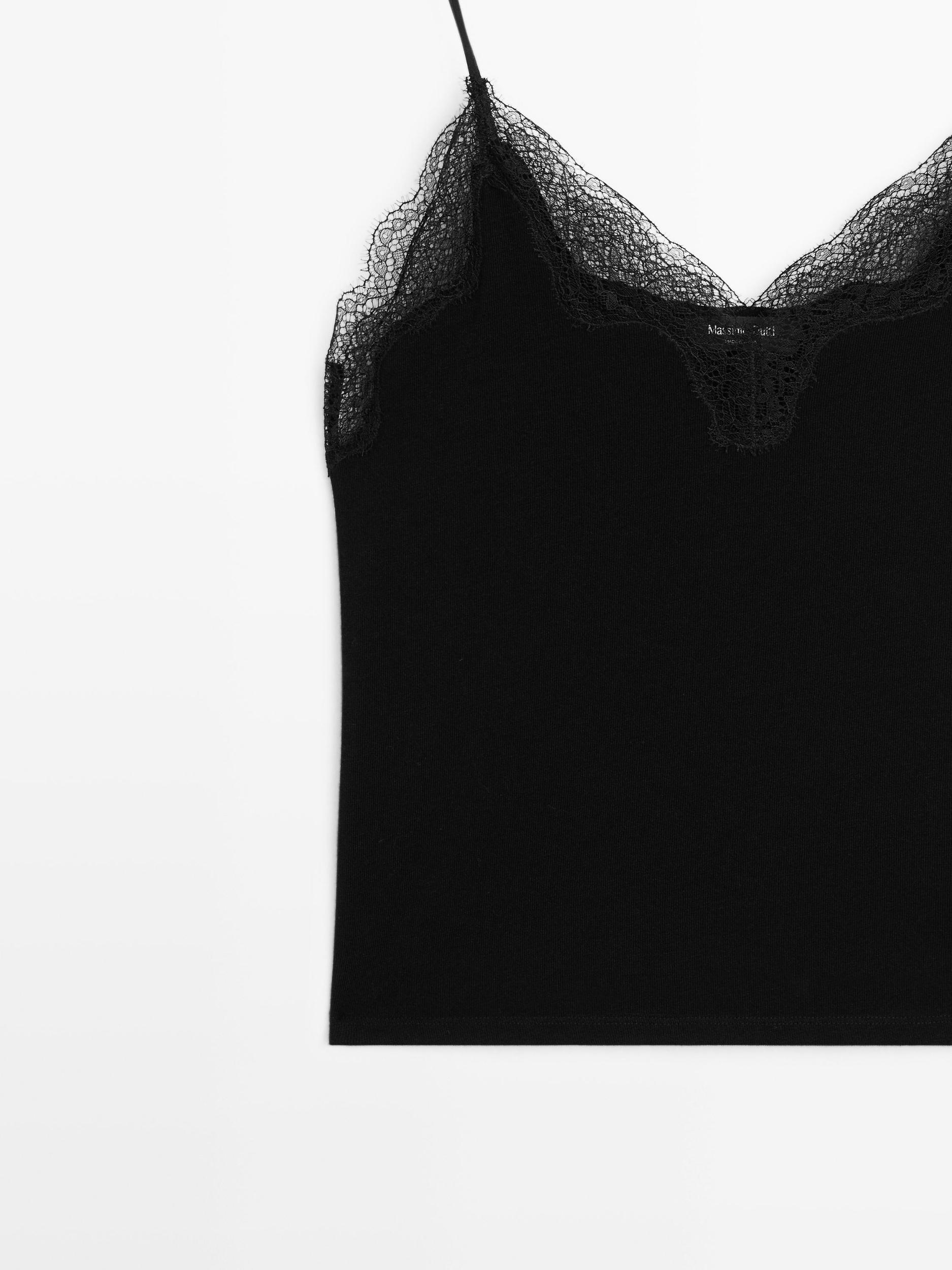 Camisole top with lace detail Product Image