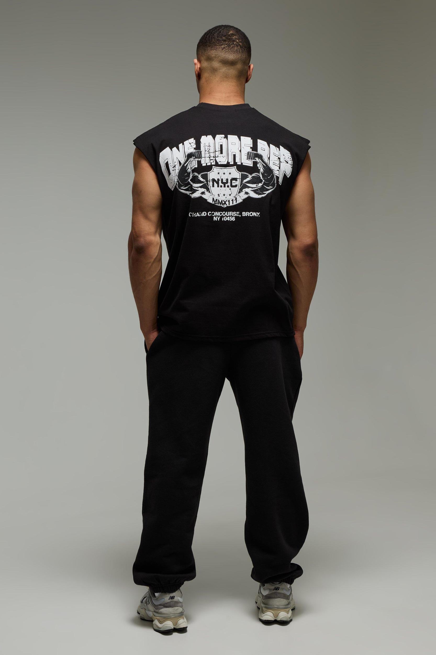 Man Active One More Rep NYC Oversized Tank | boohooMAN USA Product Image