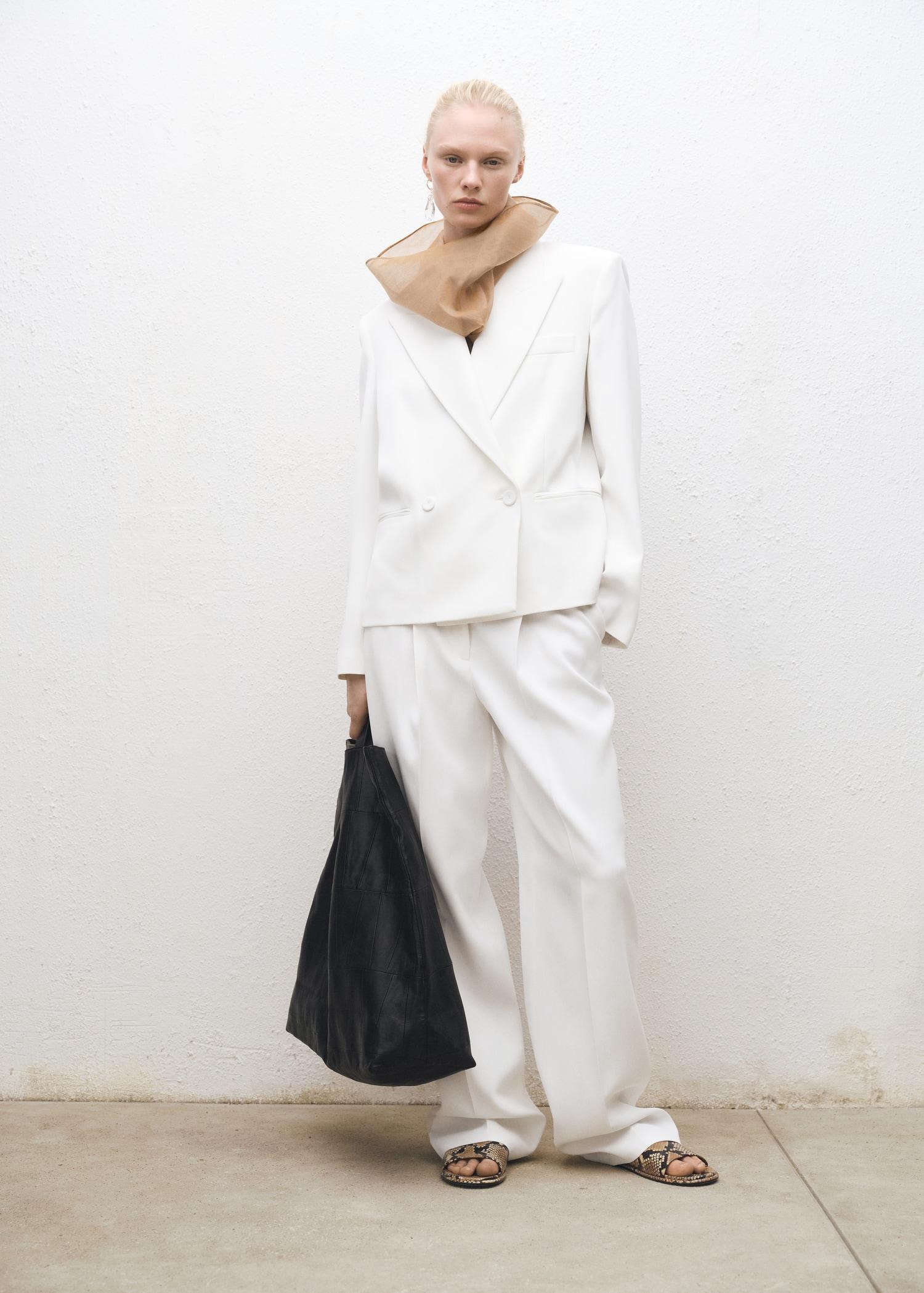 Oversized double-breasted suit blazer - Women | MANGO USA Product Image